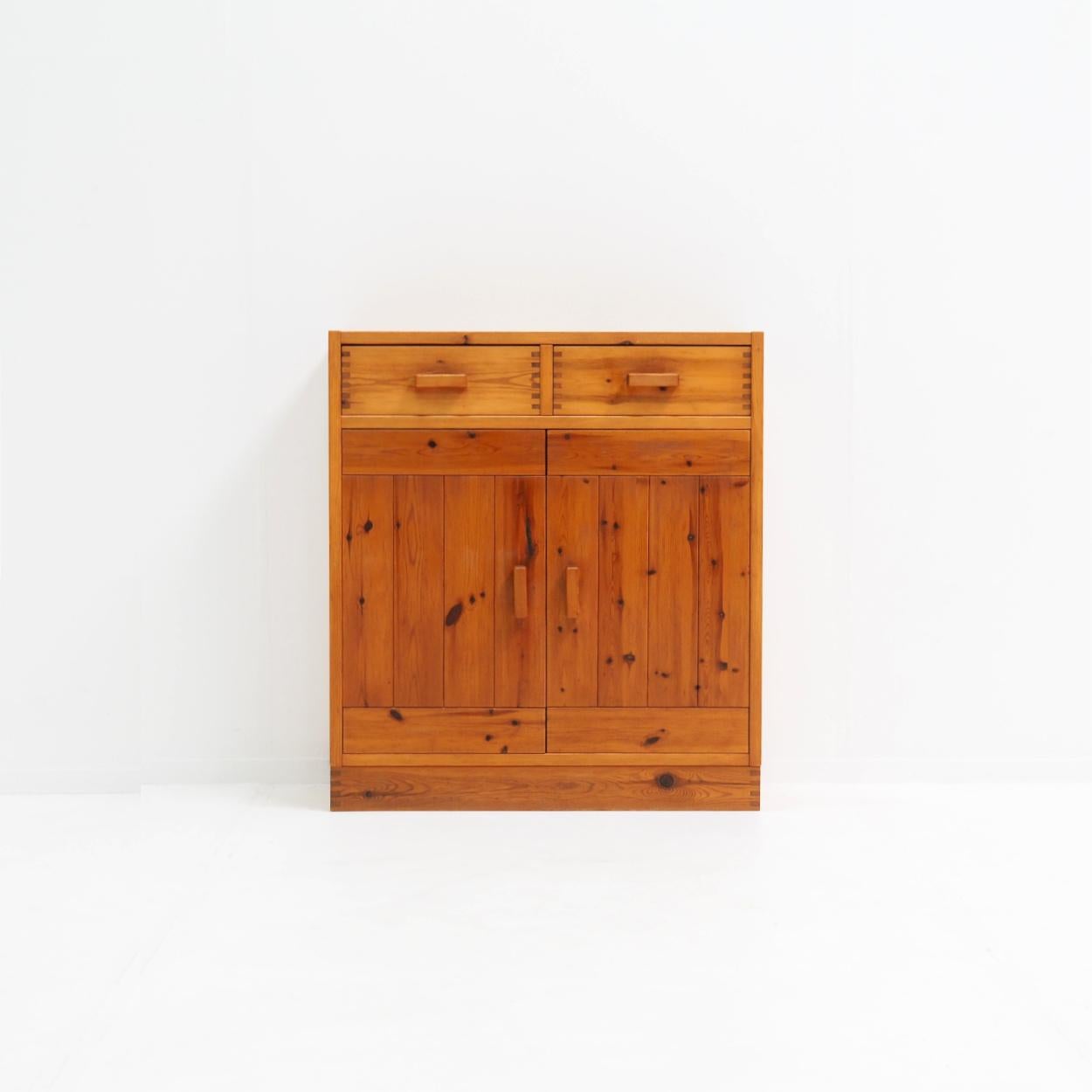 Country Scandinavian Pine Cabinet in the Style of Charlotte Perriand For Sale