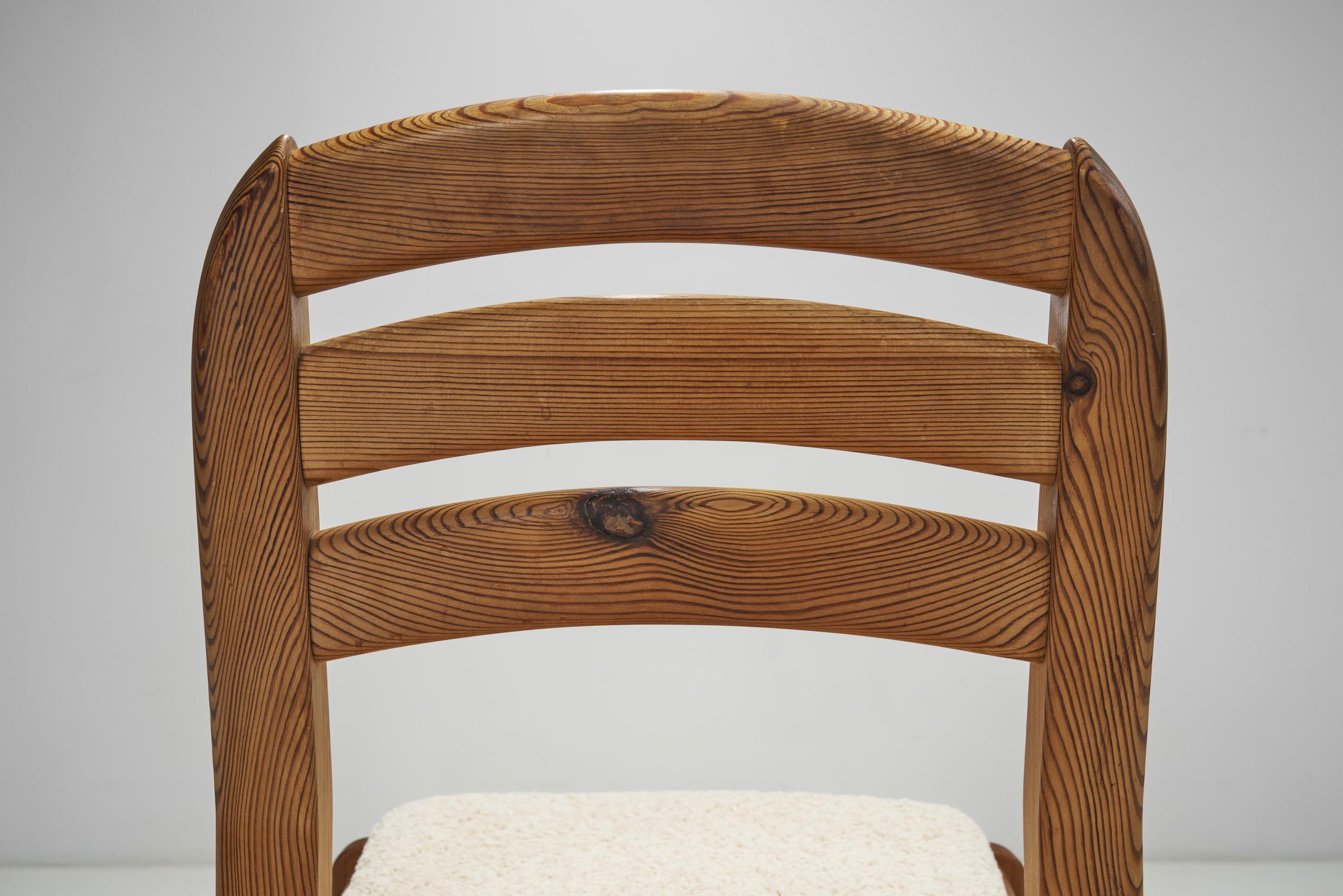 Scandinavian Pine Dining Chairs with Upholstered Seats, Scandinavia 1990s For Sale 1