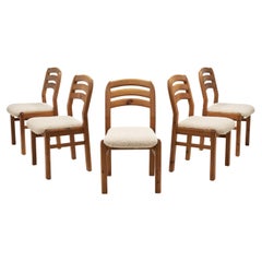 Retro Scandinavian Pine Dining Chairs with Upholstered Seats, Scandinavia 1990s