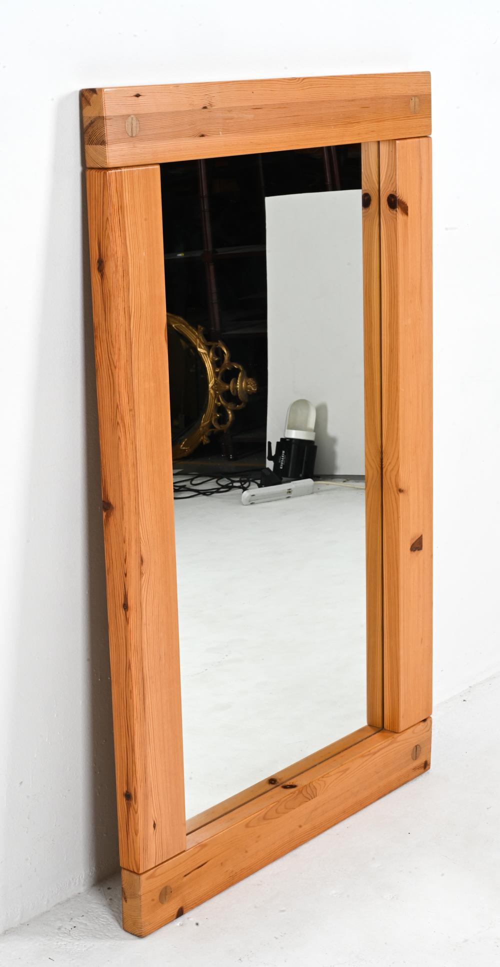 Banc de salle et miroir en pin scandinave par Ruben Ward pour AB Nybrofabriken Fröseke 9