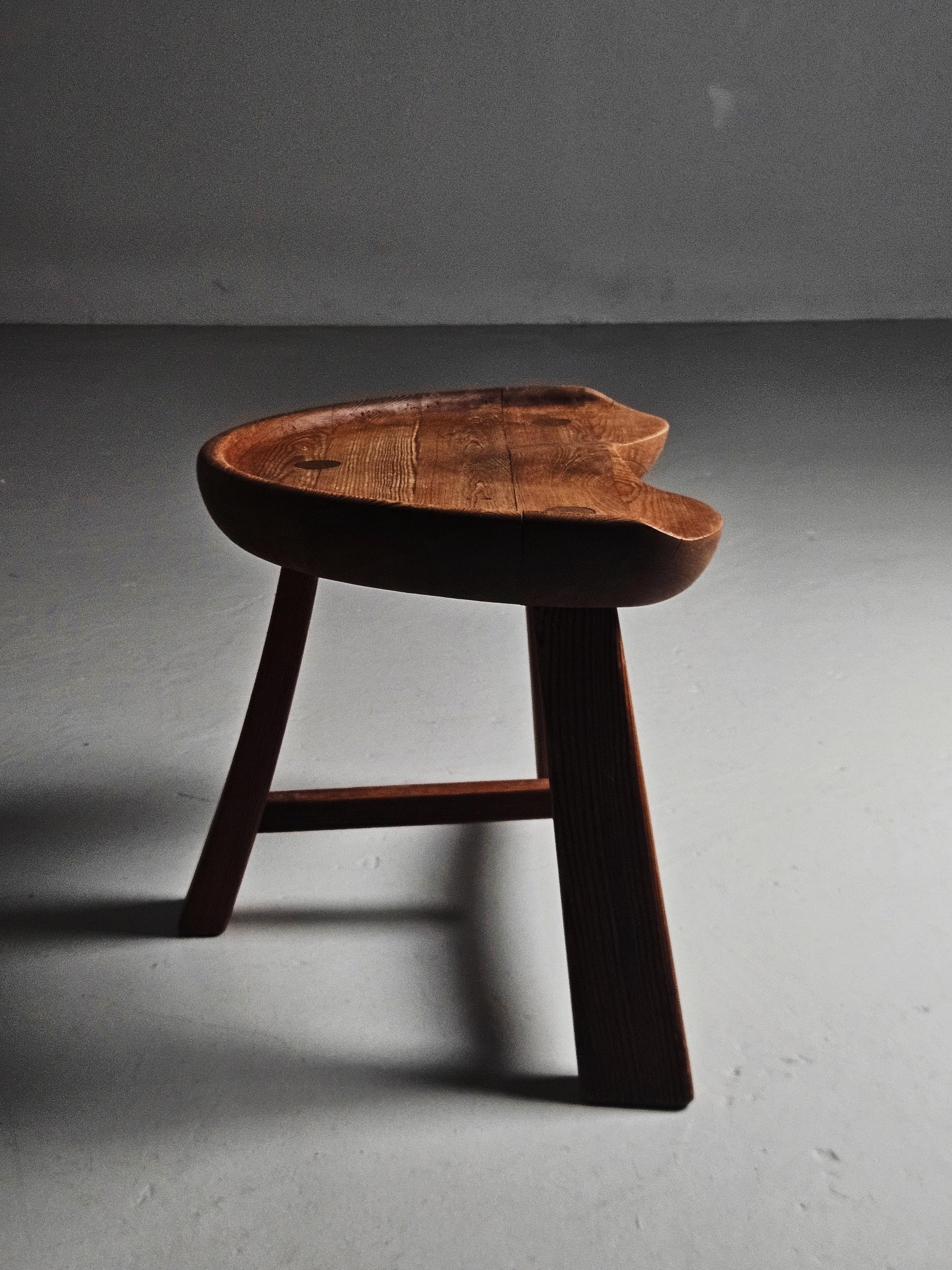 Scandinavian pine stool by Krogenæs Møbler, Norway, 1960s 3