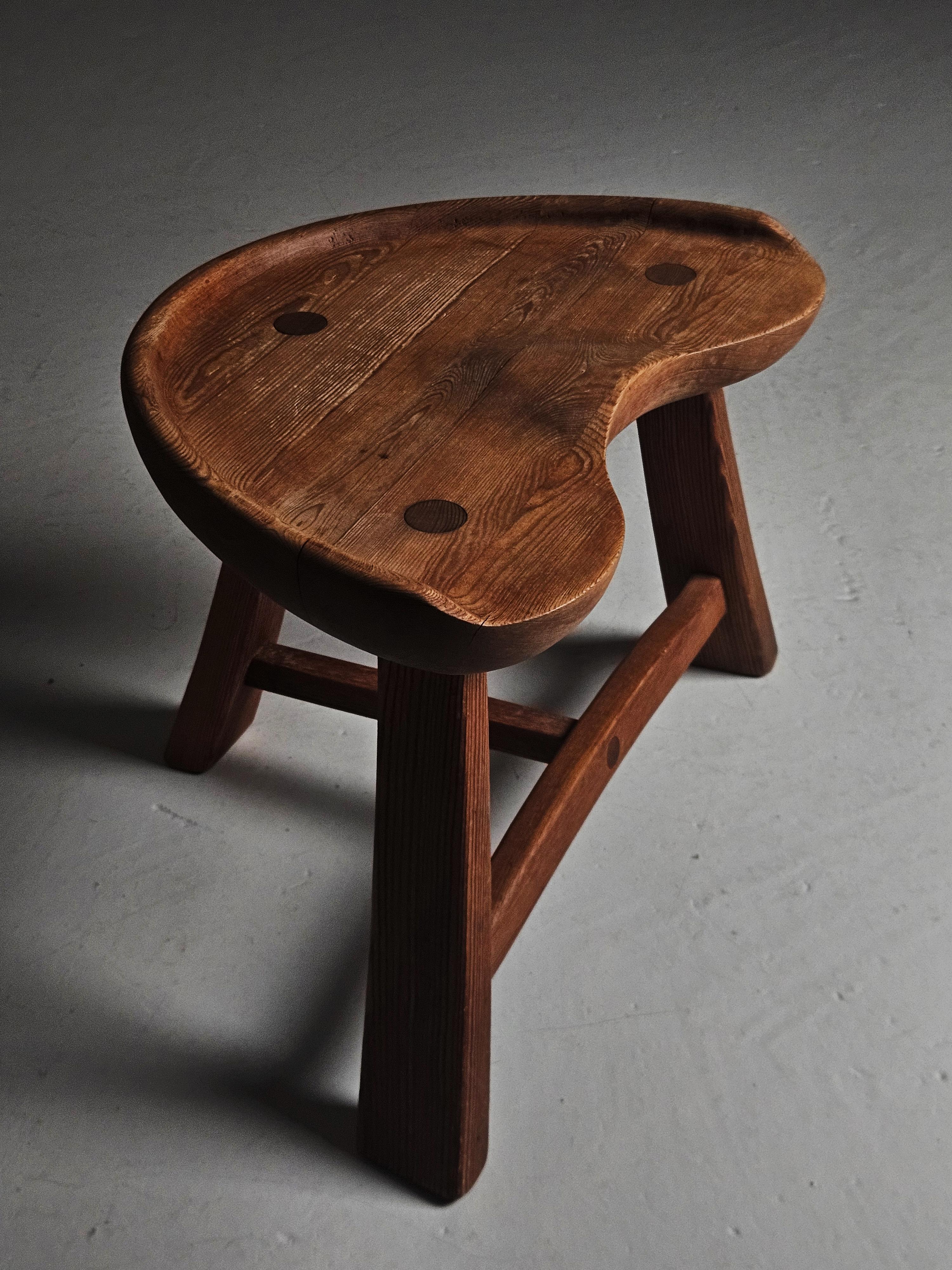 20th Century Scandinavian pine stool by Krogenæs Møbler, Norway, 1960s