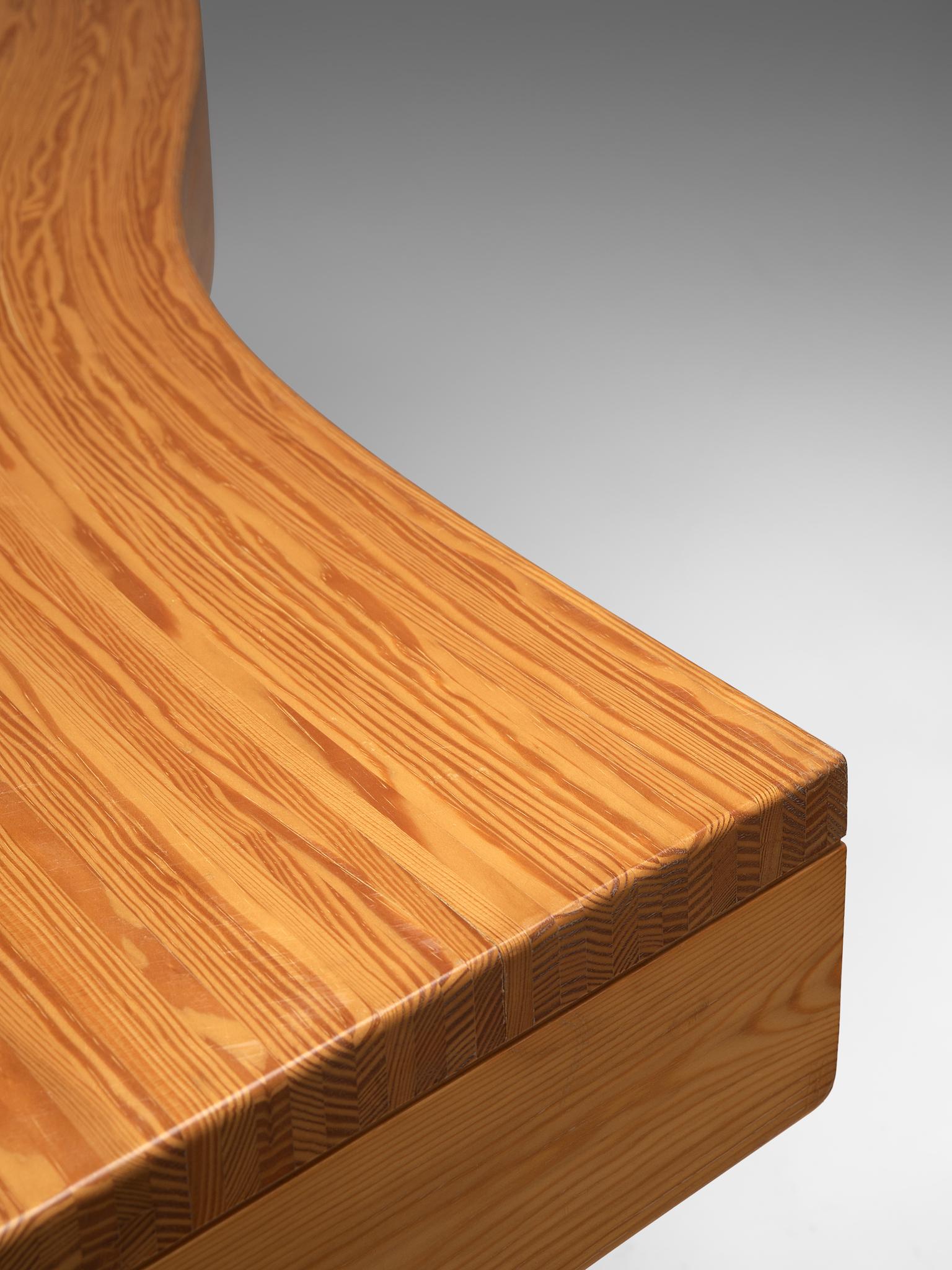 Scandinavian Pine Table with Curved Table Top 3