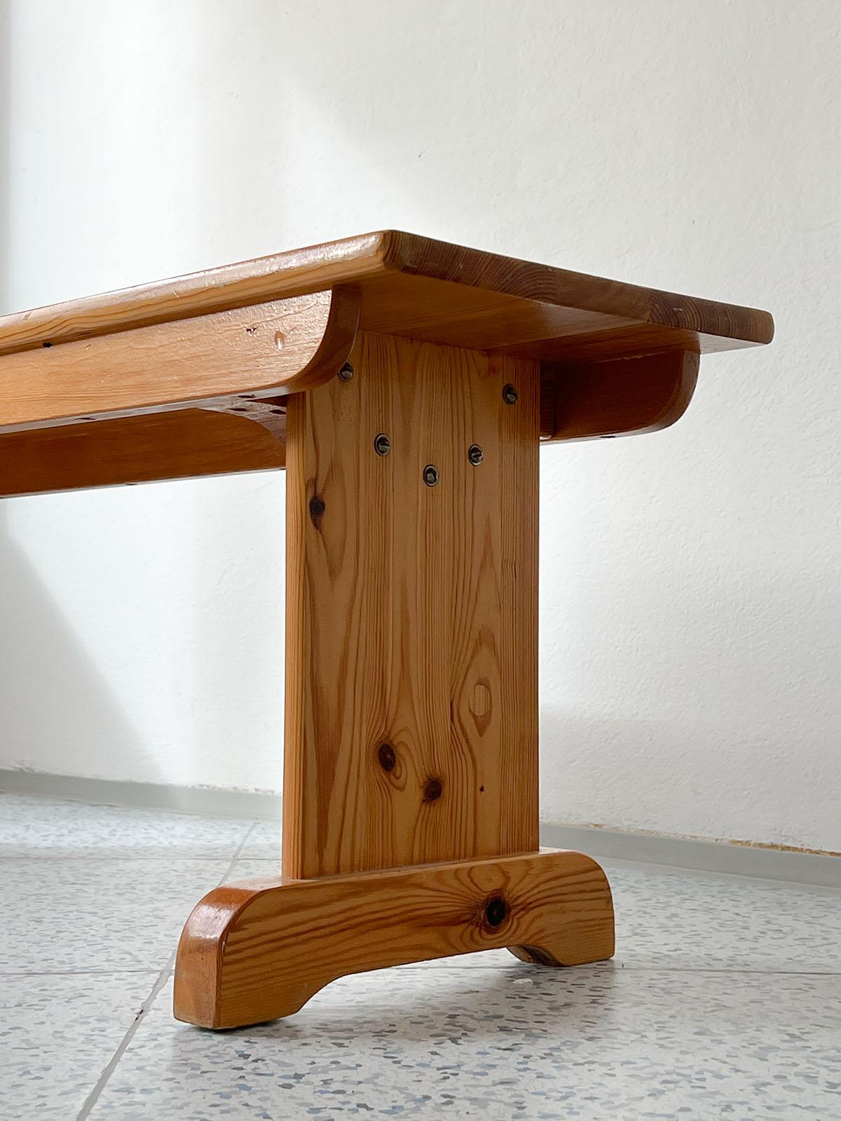Scandinavian Modern Scandinavian Pine Wood Bench or Side Table, Sweden, 1940s