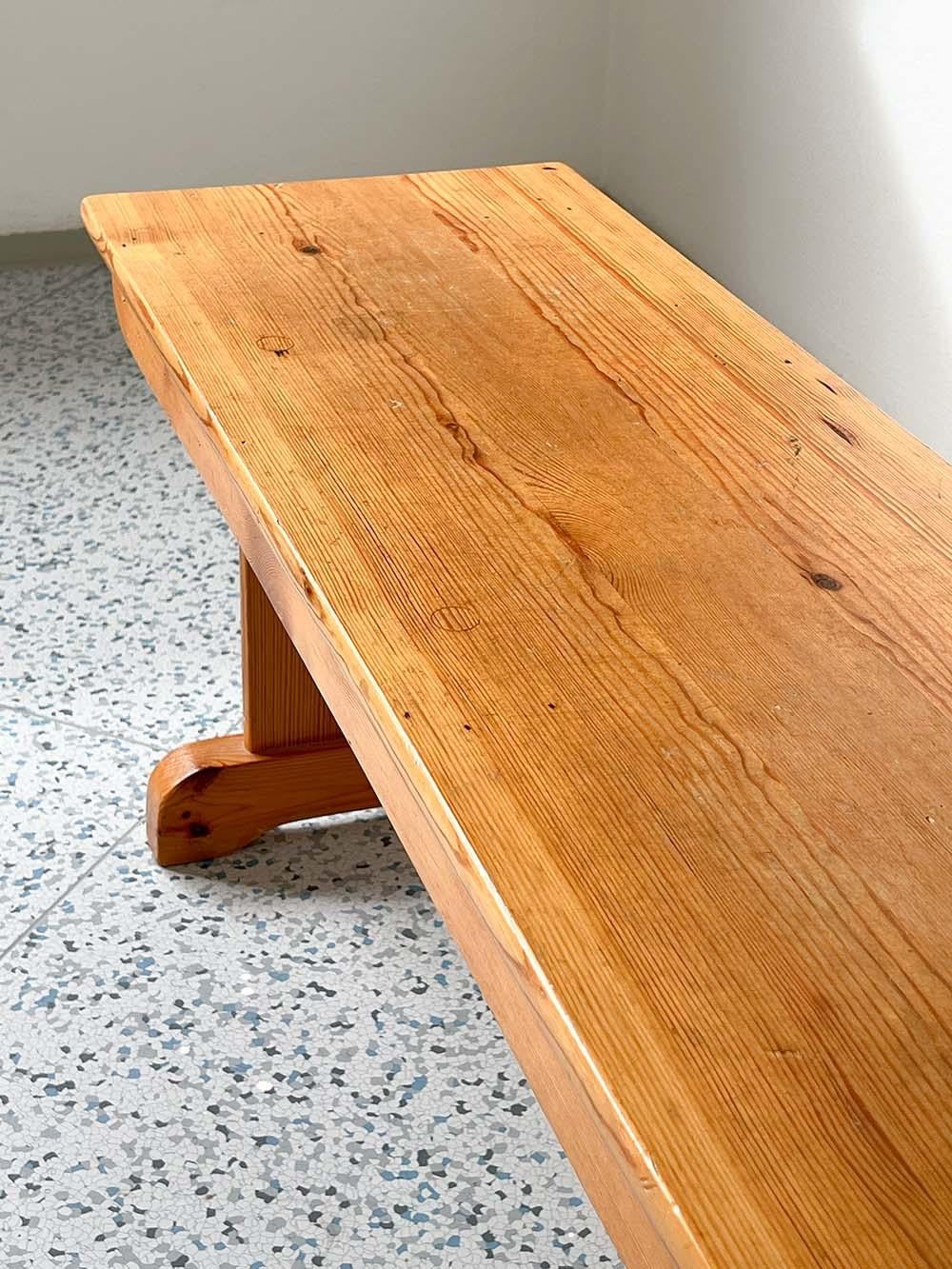 Swedish Scandinavian Pine Wood Bench or Side Table, Sweden, 1940s