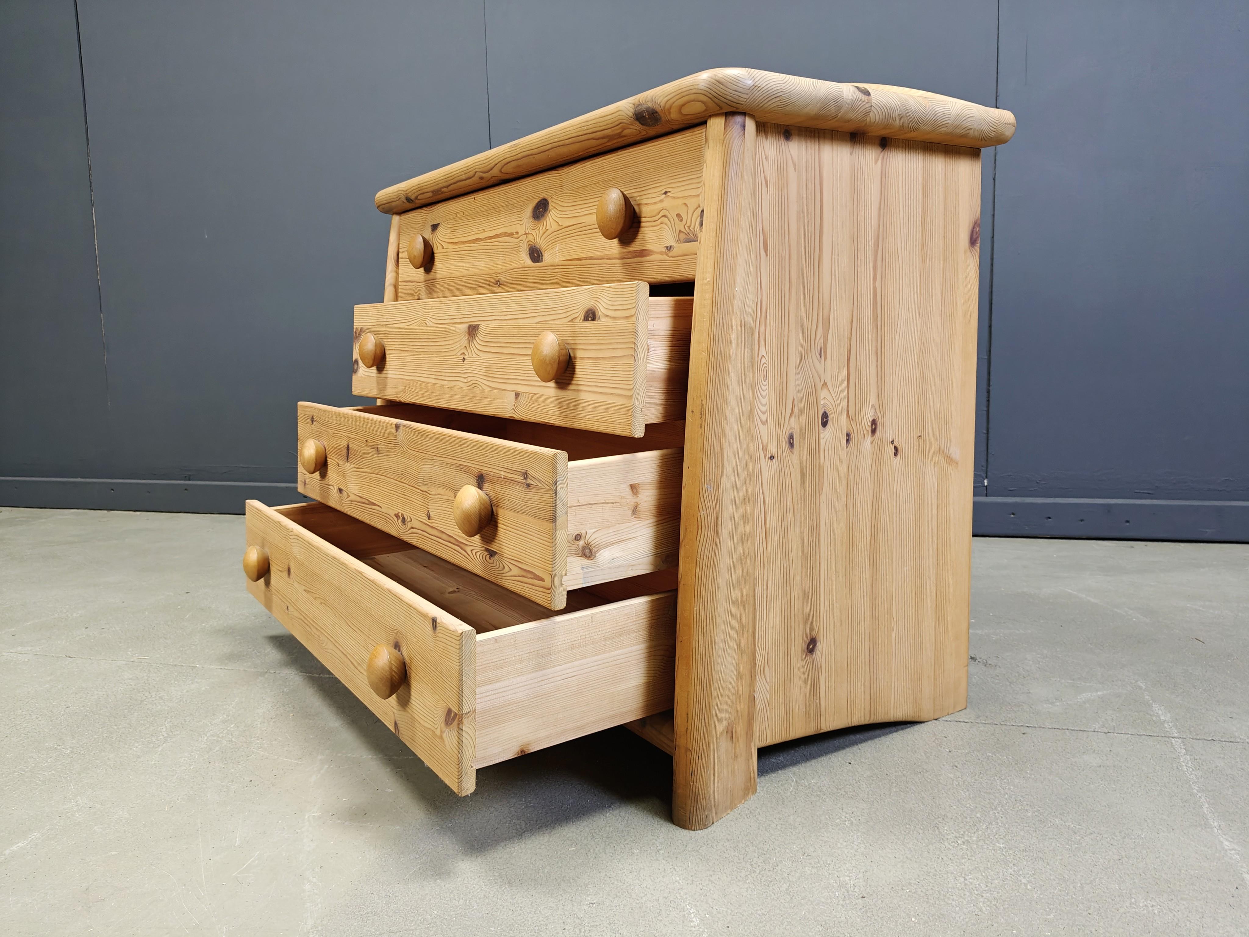 Scandinavo moderno Cassettiera scandinava in legno di pino, anni '80 in vendita