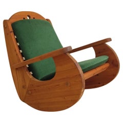 Retro Scandinavian pine wood Rocking chair