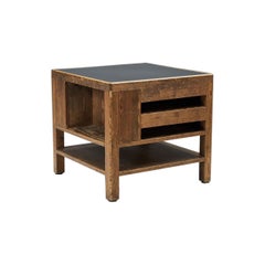 Scandinavian Pinewood Coffee Table with Black Tabletop, Denmark, 1940s