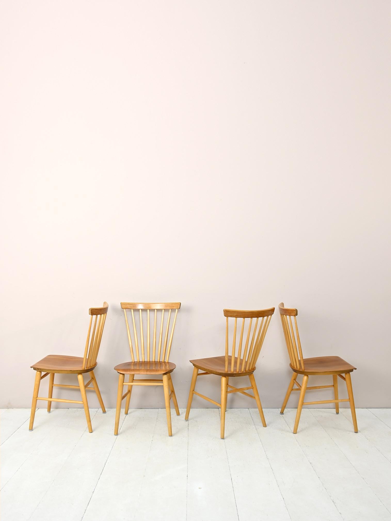 Birch Scandinavian Pinnstol Chairs