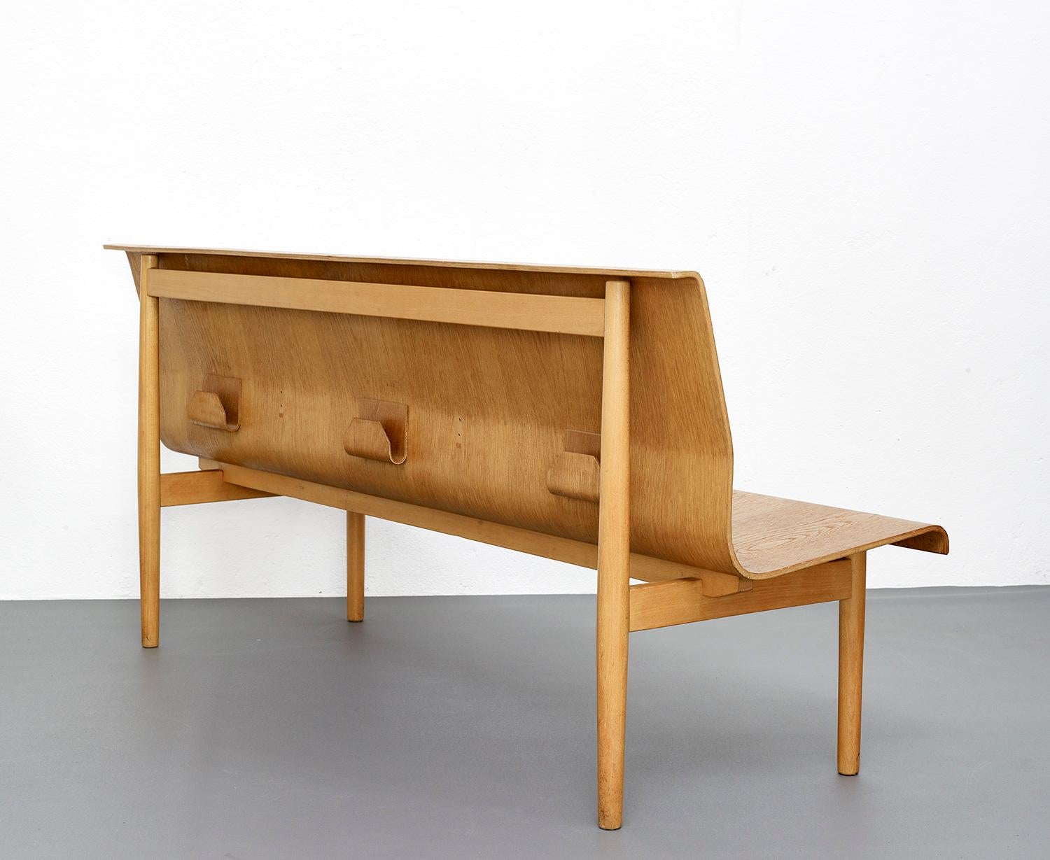 Scandinavian Modern Mid-Century Modern Scandinavian Plywood Bench in Style of Erik Gunnar Asplund