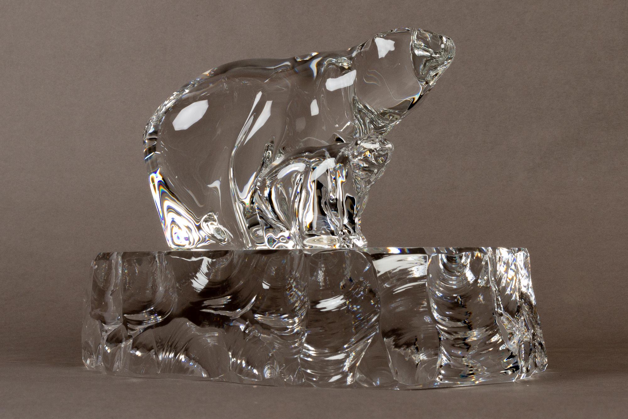 Scandinavian Polar Bear Crystal Figurine by Willy Johanson for Hadeland 3