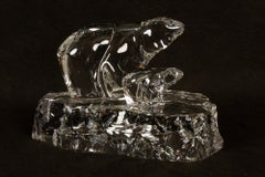 Scandinavian Polar Bear Crystal Figurine by Willy Johanson for Hadeland