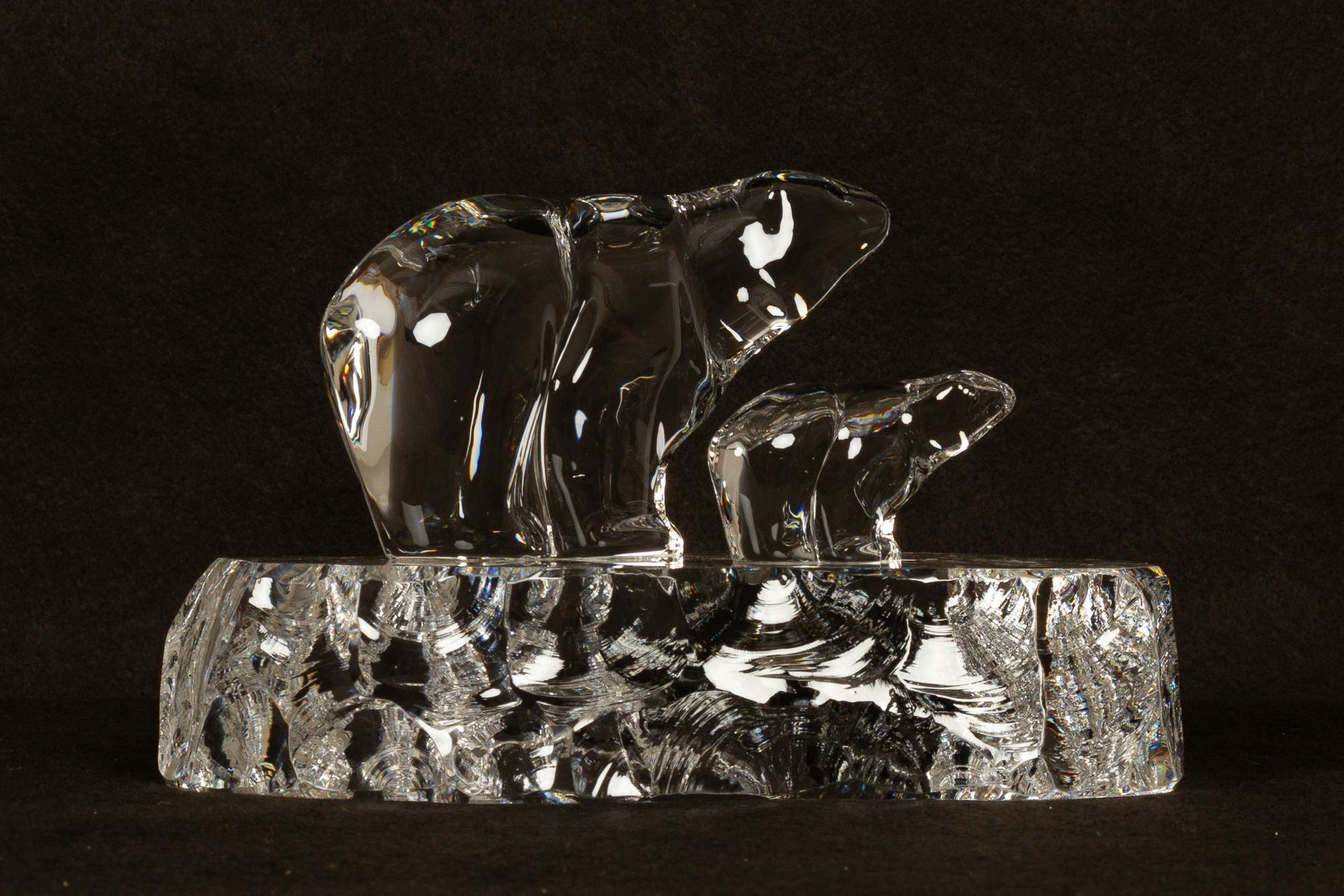 glass polar bear paperweight