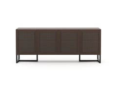 Scandinavian Porto Sideboard Made with Walnut, Iron and Rattan by Stylish Club