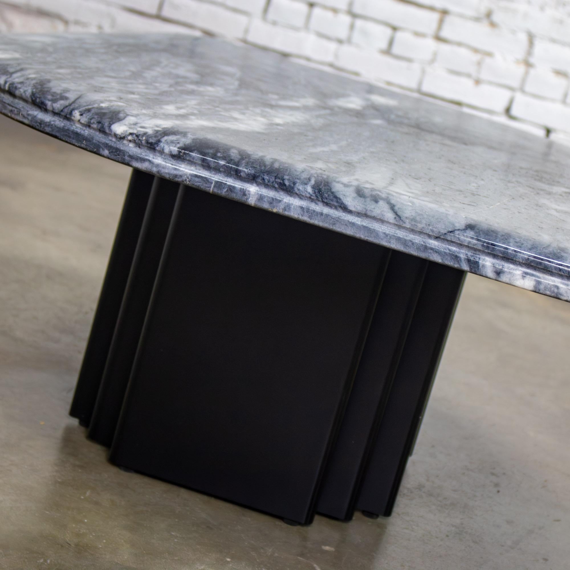 Scandinavian Post Modern Coffee Table Marble Top Bendixen Designs Made Denmark For Sale 4