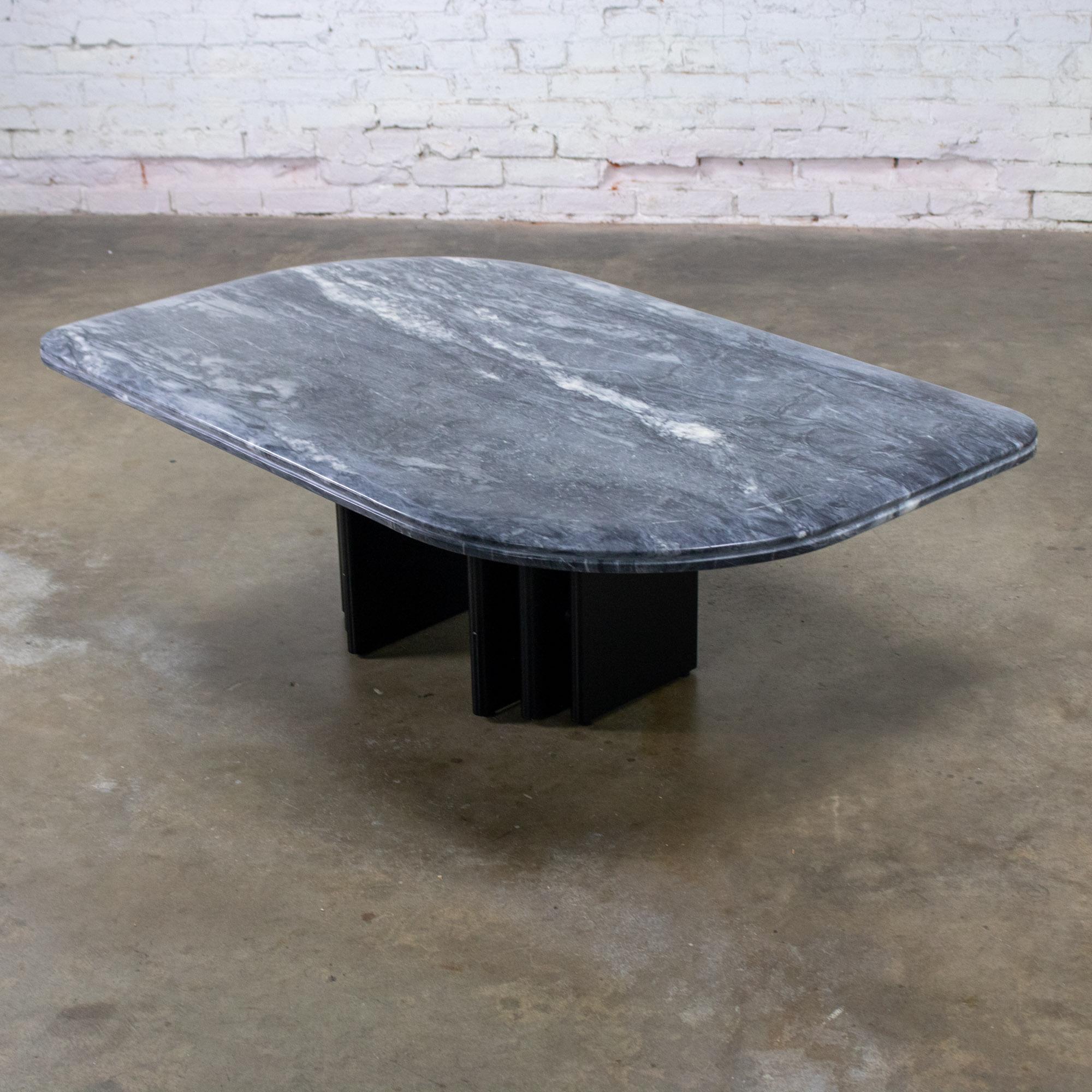 Scandinavian Post Modern Coffee Table Marble Top Bendixen Designs Made Denmark For Sale 6