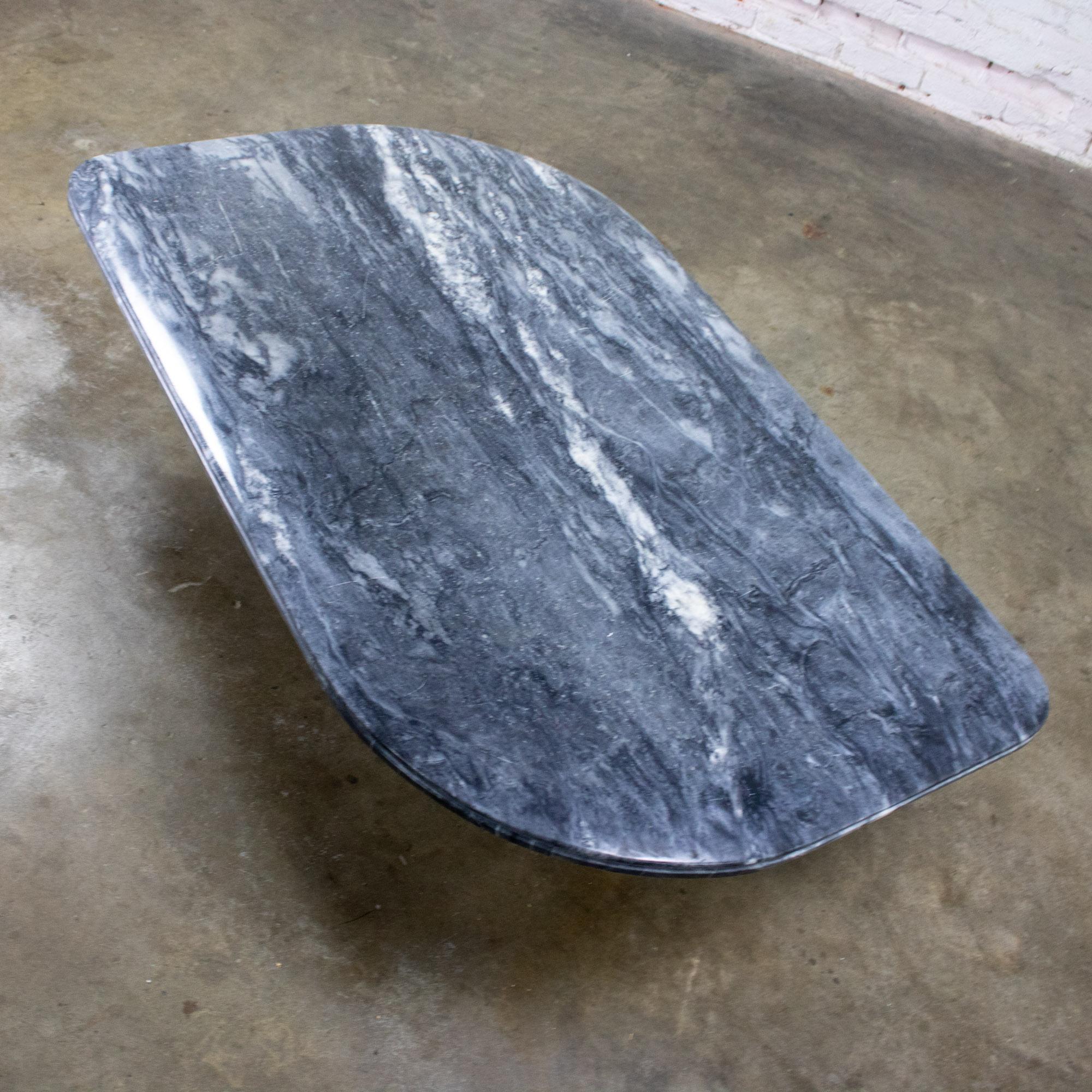 Scandinavian Post Modern Coffee Table Marble Top Bendixen Designs Made Denmark For Sale 7