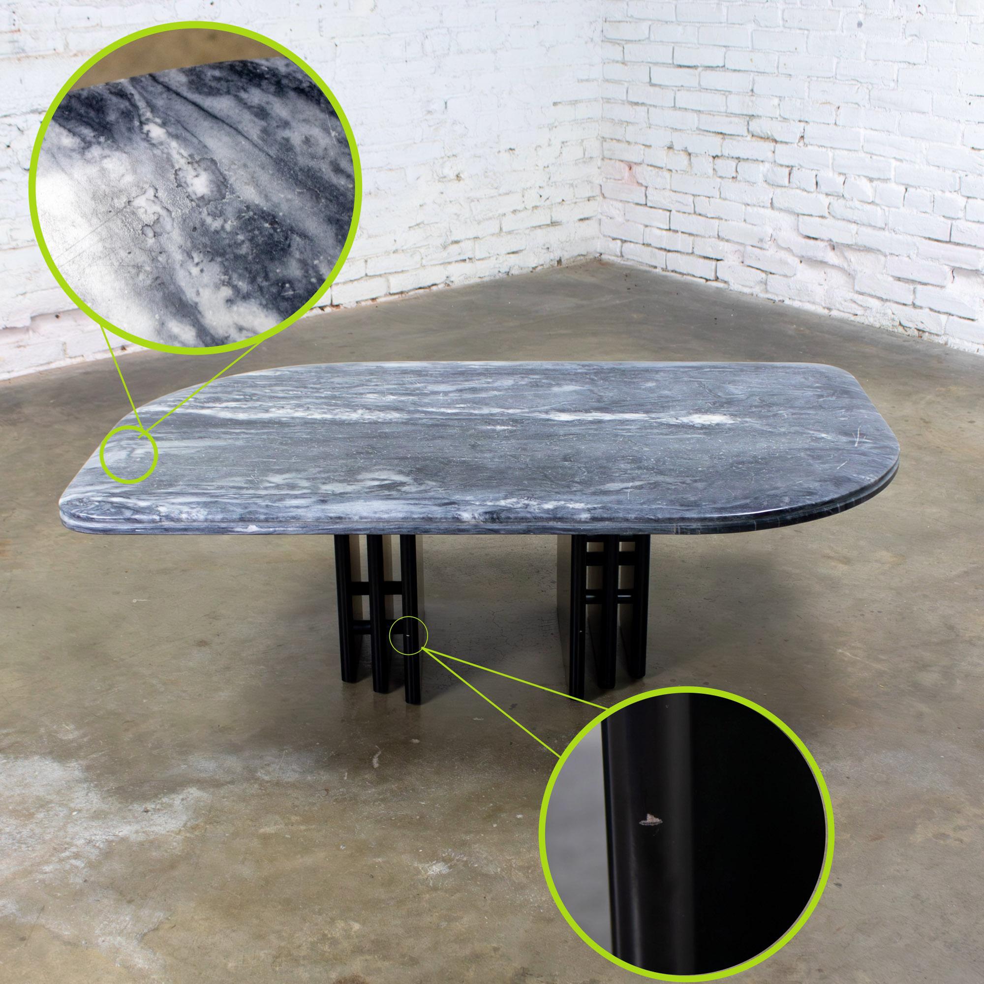 Scandinavian Post Modern Coffee Table Marble Top Bendixen Designs Made Denmark For Sale 9