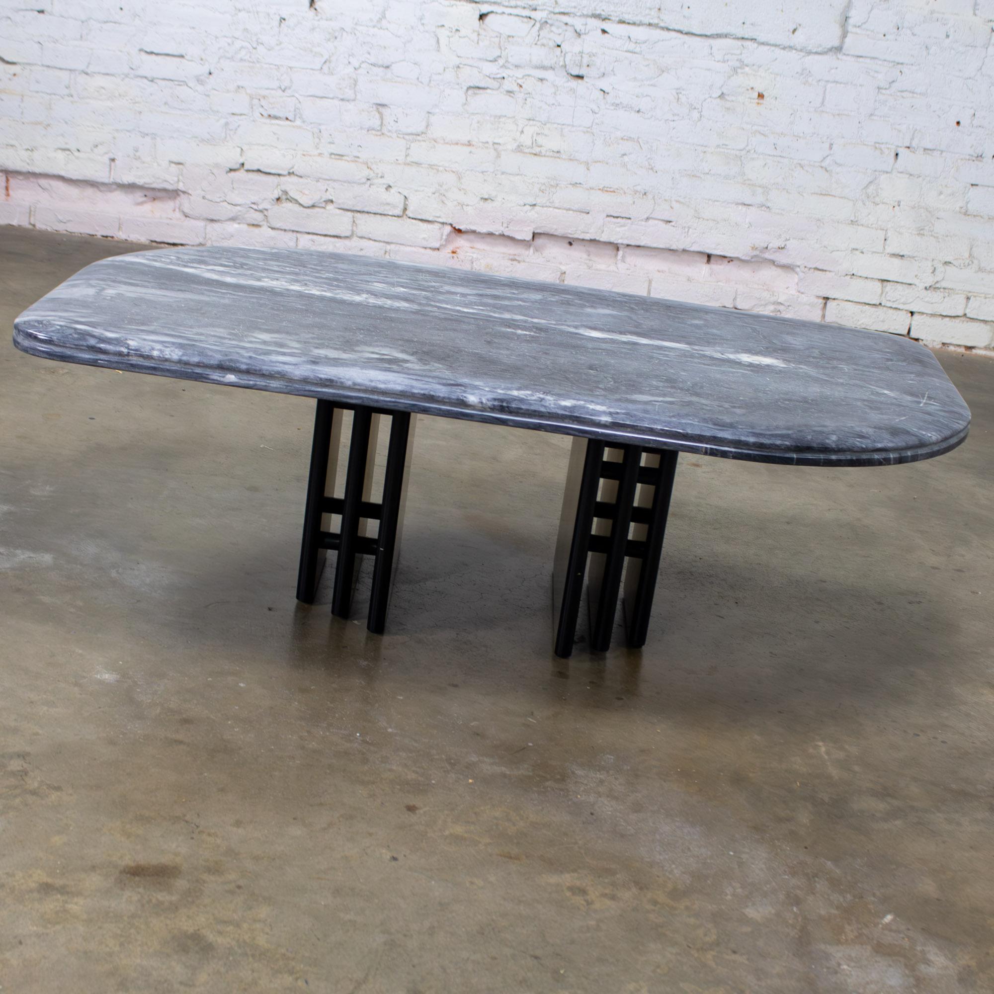 Danish Scandinavian Post Modern Coffee Table Marble Top Bendixen Designs Made Denmark For Sale