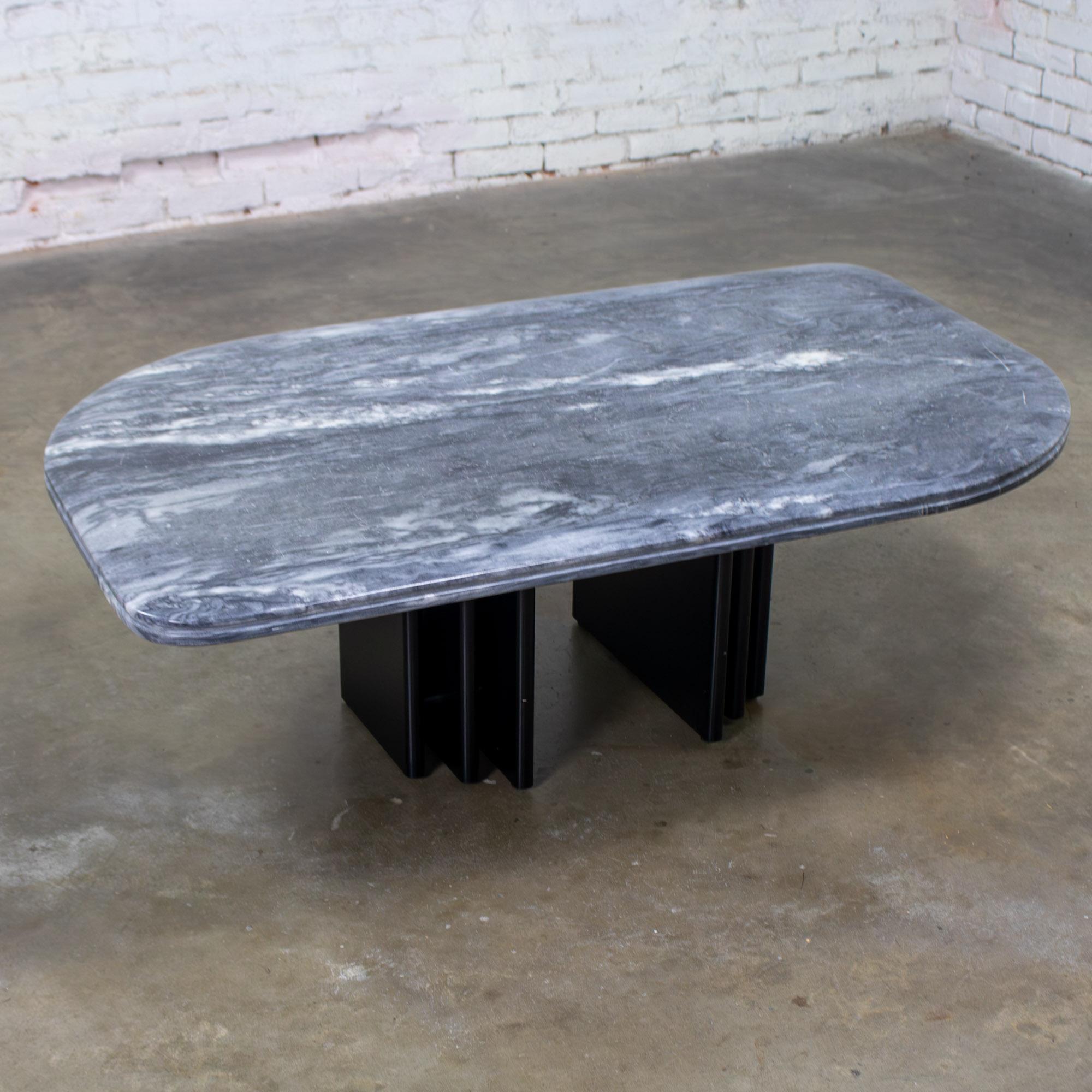 Lacquered Scandinavian Post Modern Coffee Table Marble Top Bendixen Designs Made Denmark For Sale