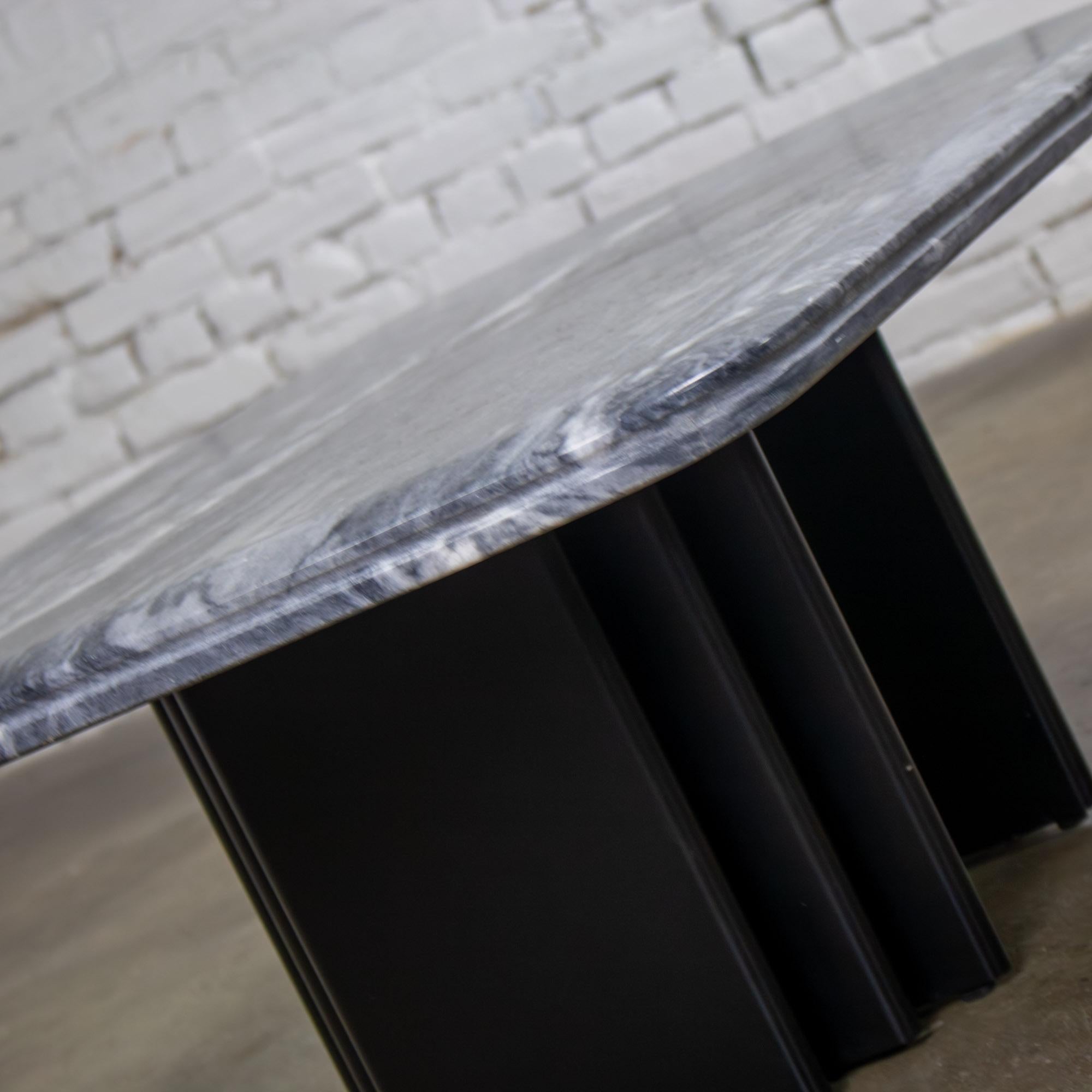 Scandinavian Post Modern Coffee Table Marble Top Bendixen Designs Made Denmark For Sale 2