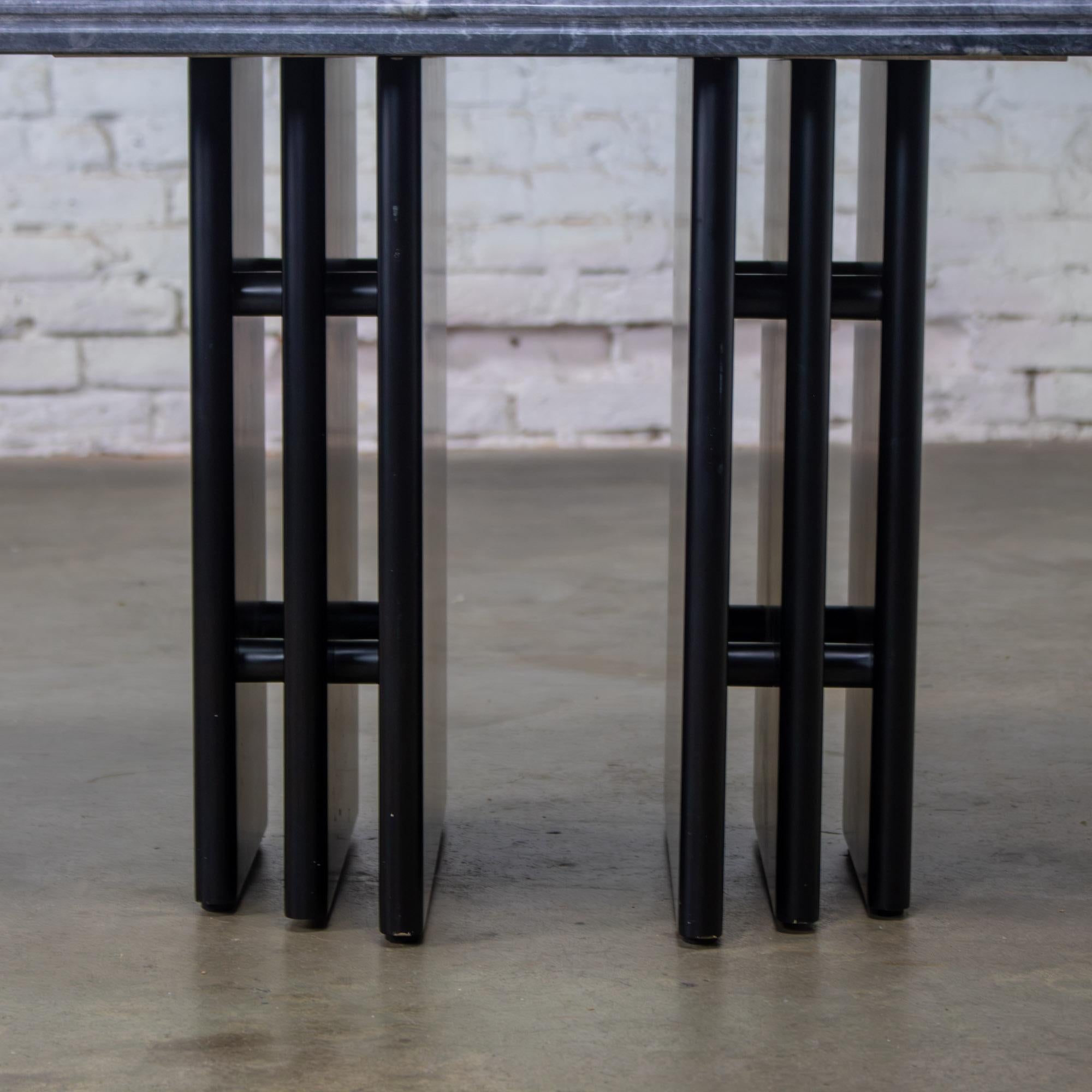 Scandinavian Post Modern End Table Rectangle Marble Top Bendixen Designs Denmark For Sale 7