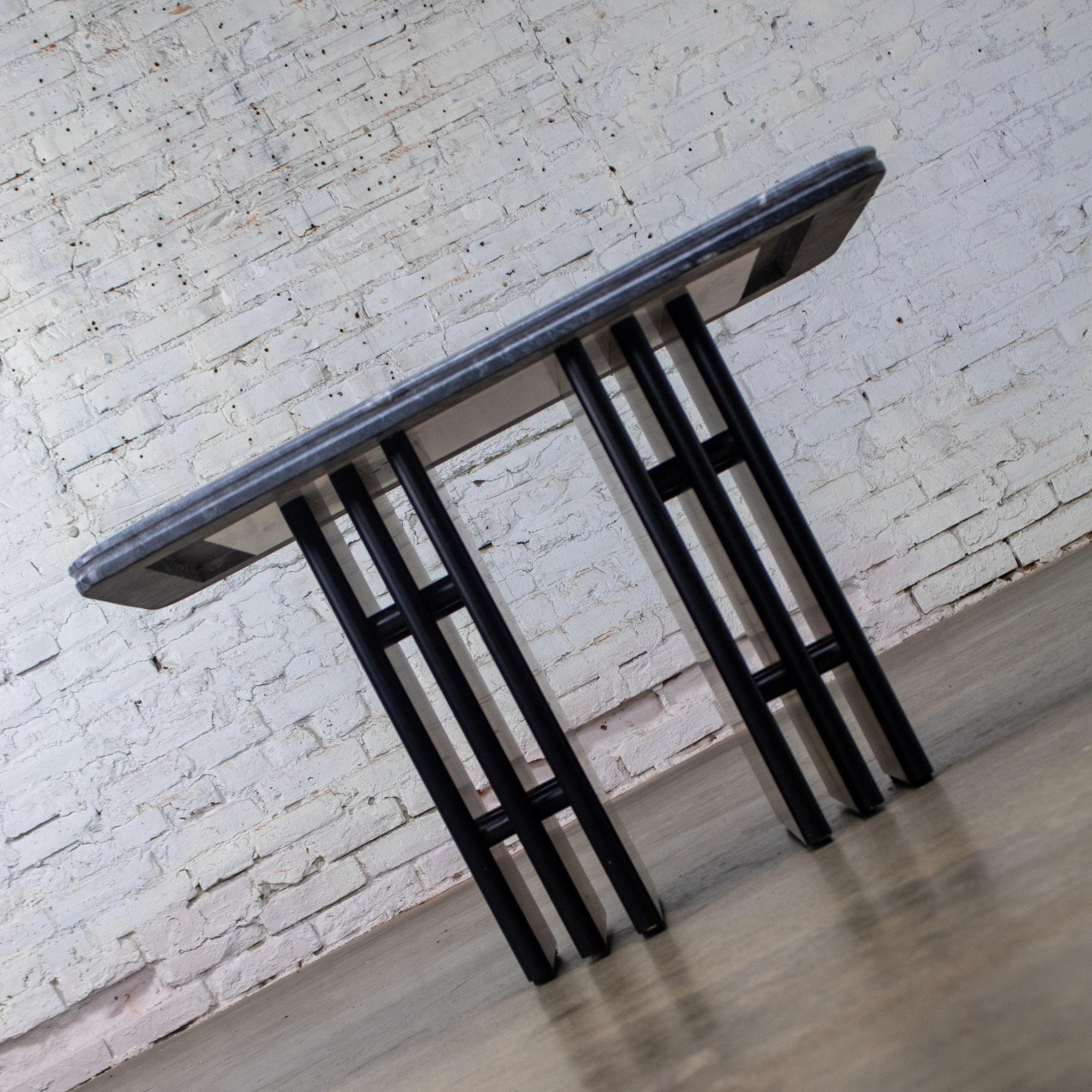 Scandinavian Post Modern End Table Rectangle Marble Top Bendixen Designs Denmark For Sale 8