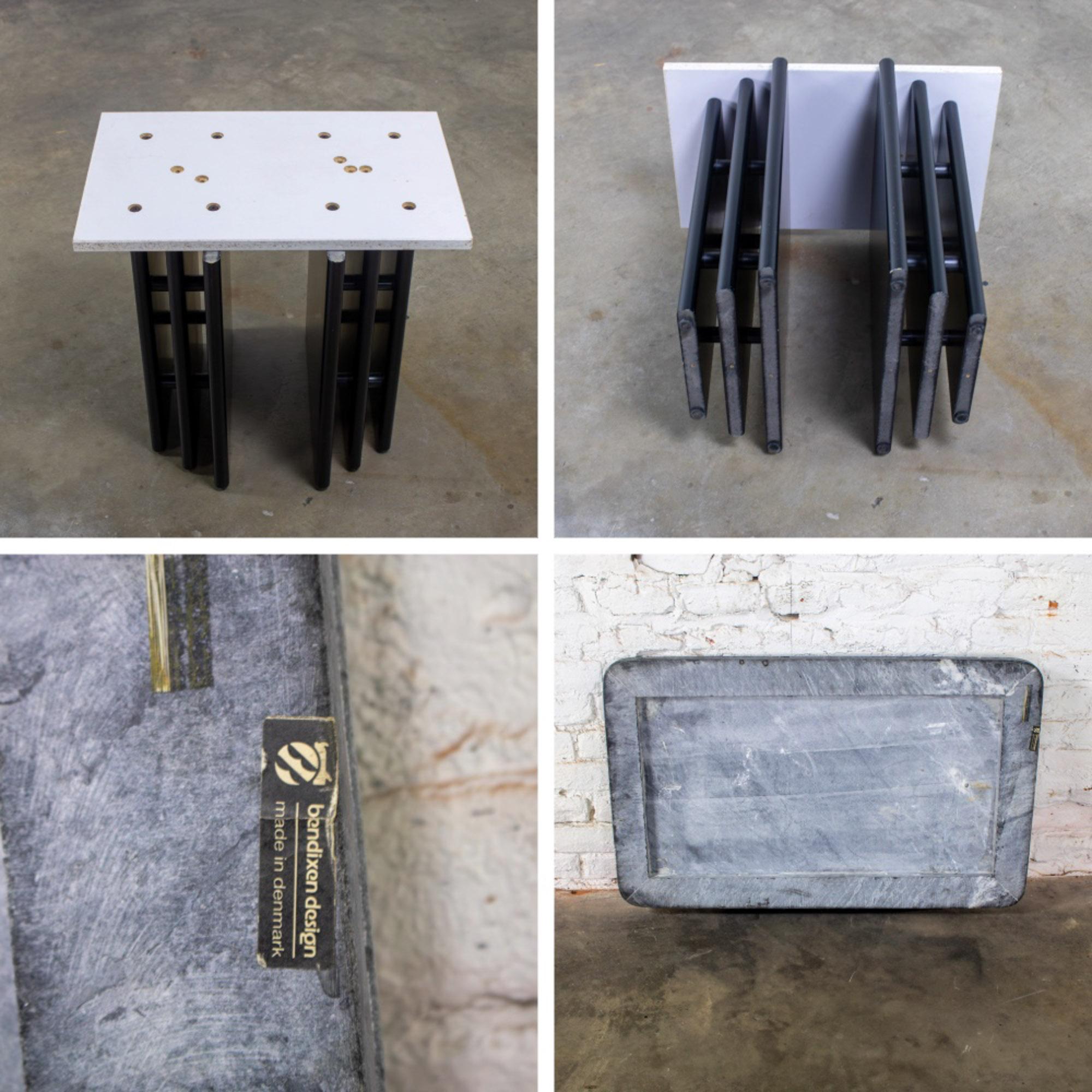 Scandinavian Post Modern End Table Rectangle Marble Top Bendixen Designs Denmark For Sale 9