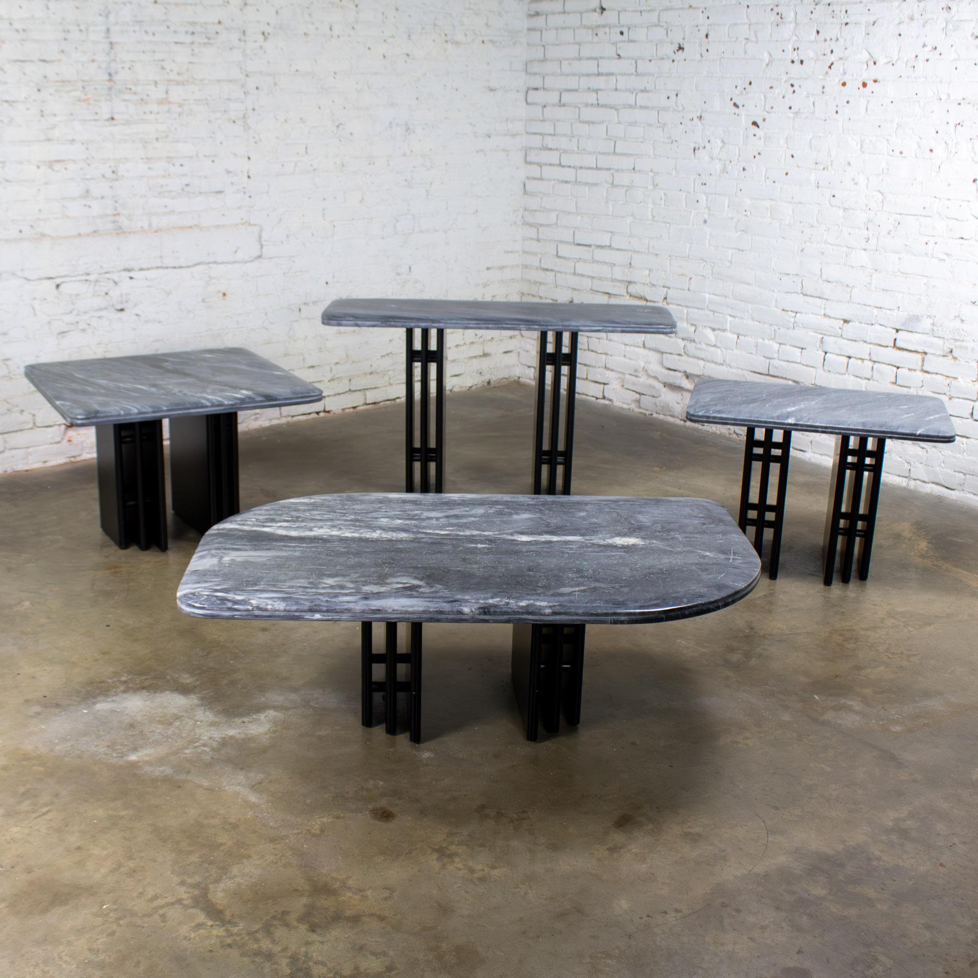 Scandinavian Post Modern End Table Rectangle Marble Top Bendixen Designs Denmark For Sale 12