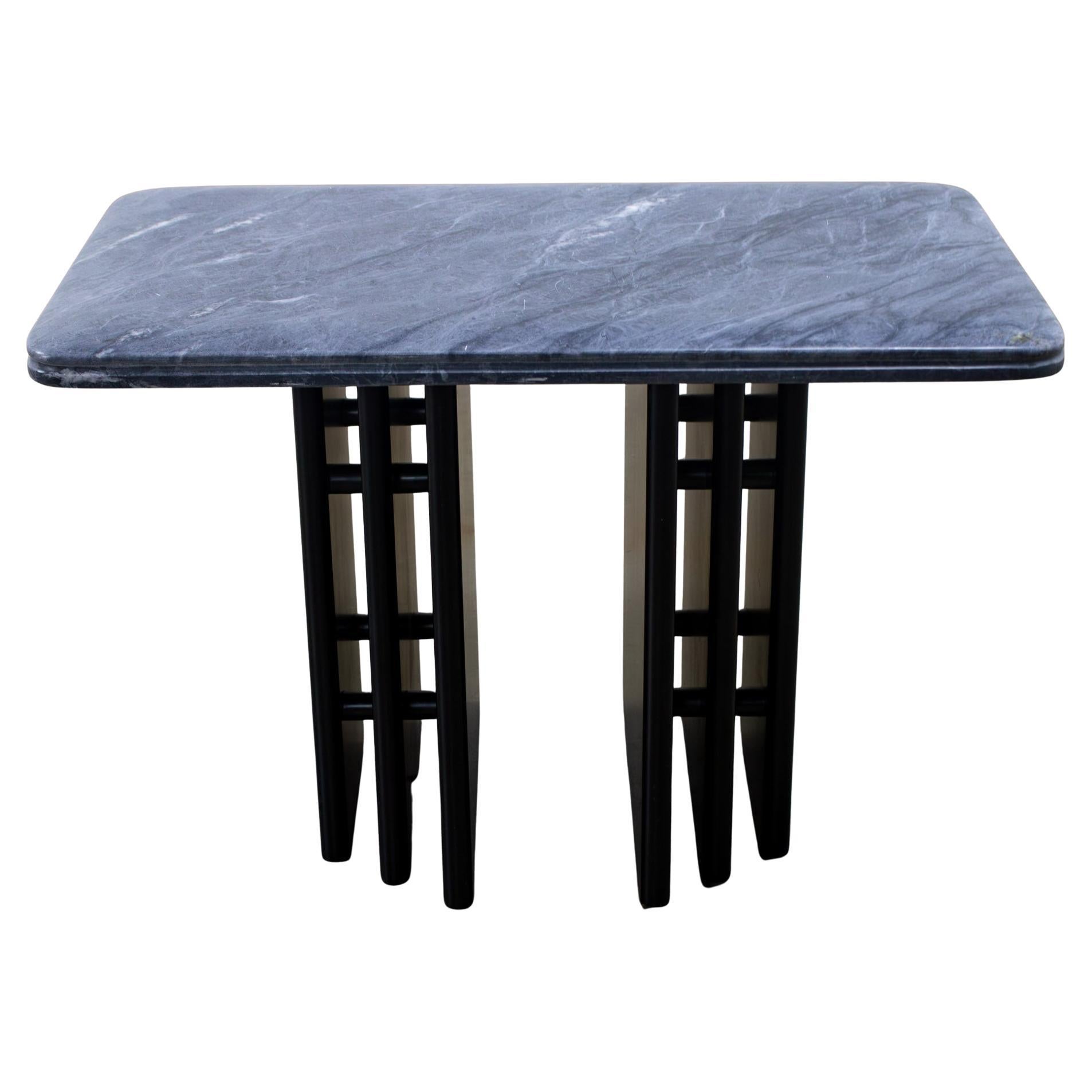 Scandinavian Post Modern End Table Rectangle Marble Top Bendixen Designs Denmark