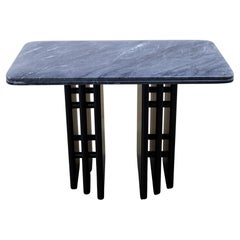 Scandinavian Post Modern End Table Rectangle Marble Top Bendixen Designs Denmark