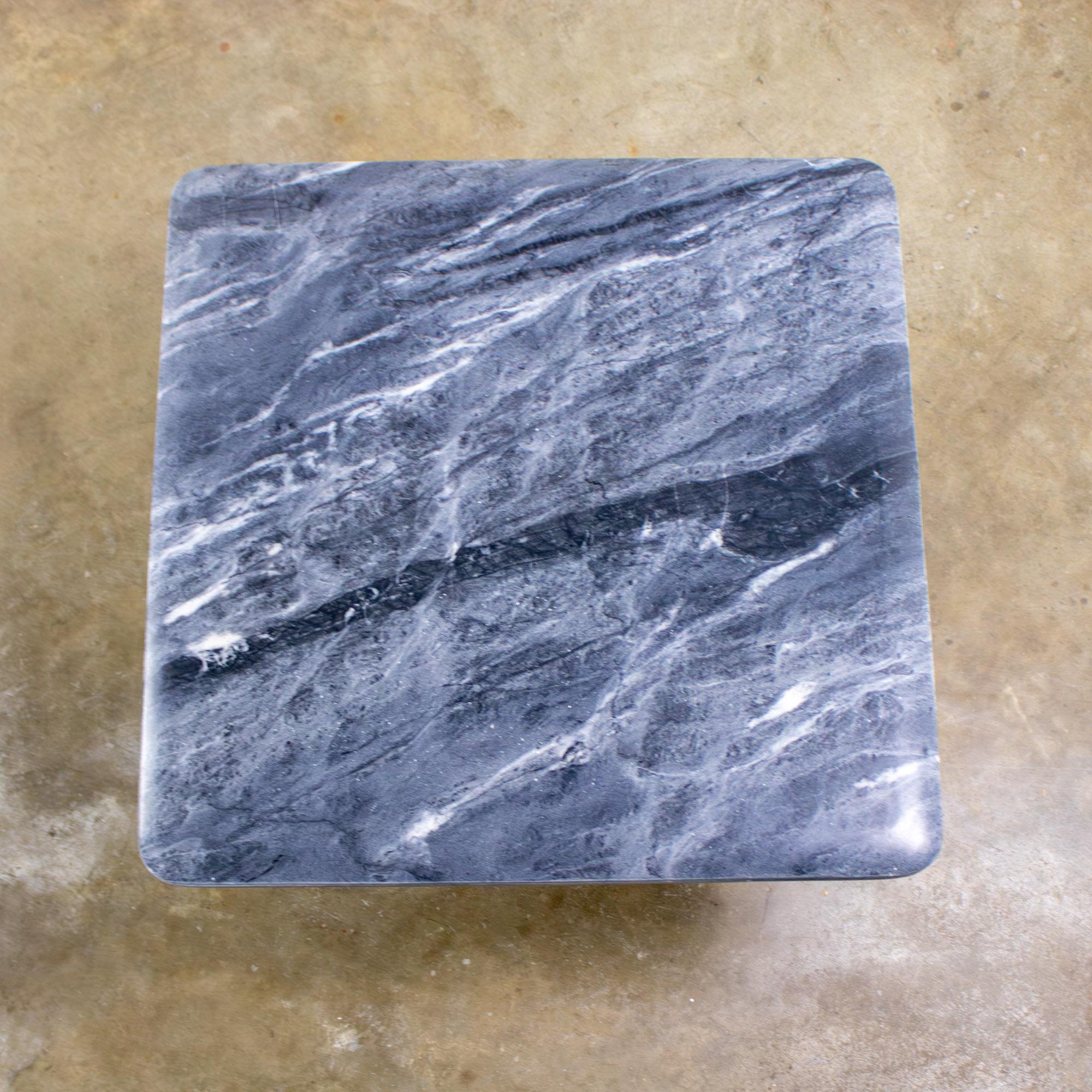 Scandinavian Post Modern Side Table Square Marble Top Bendixen Designs Denmark For Sale 3