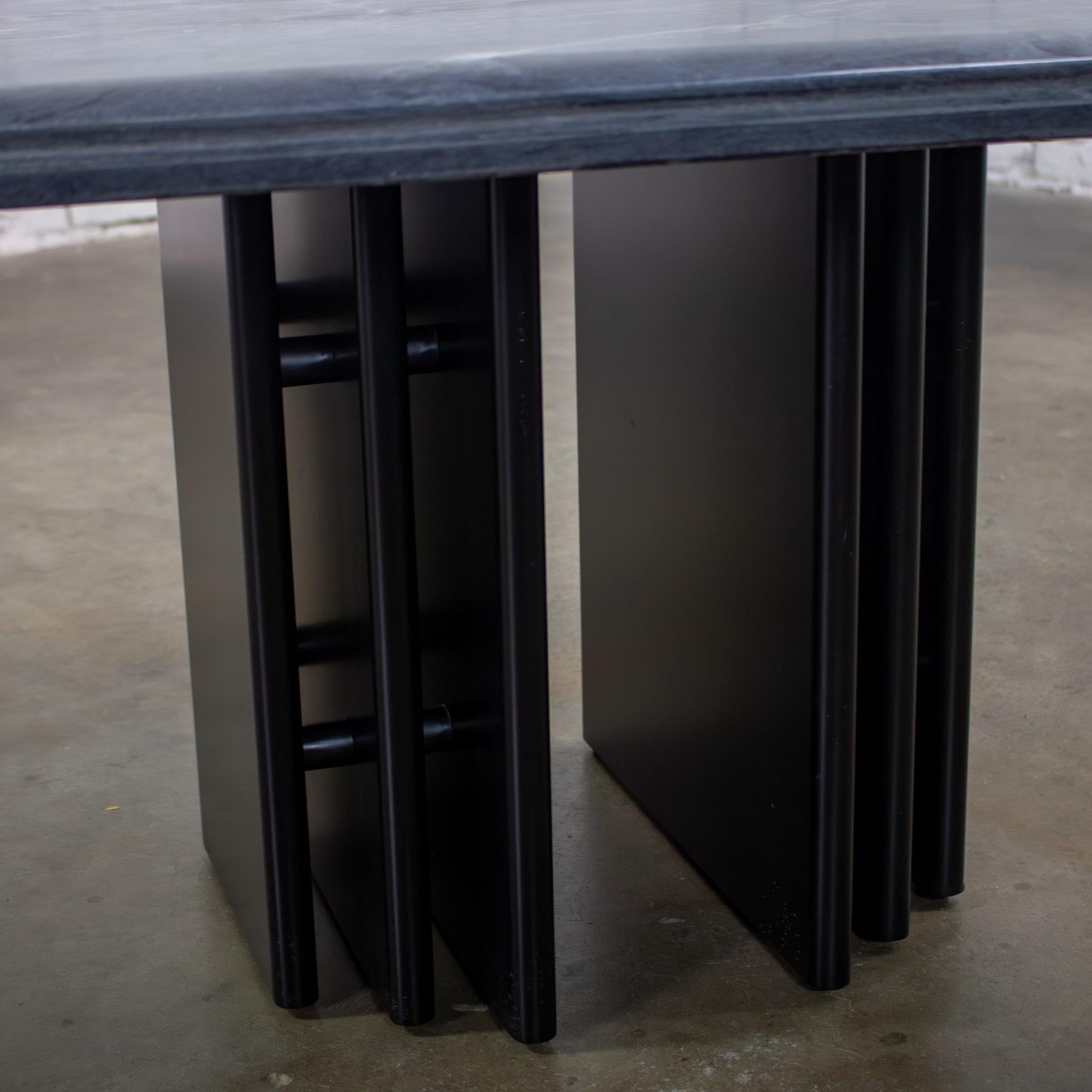 Scandinavian Post Modern Side Table Square Marble Top Bendixen Designs Denmark For Sale 4