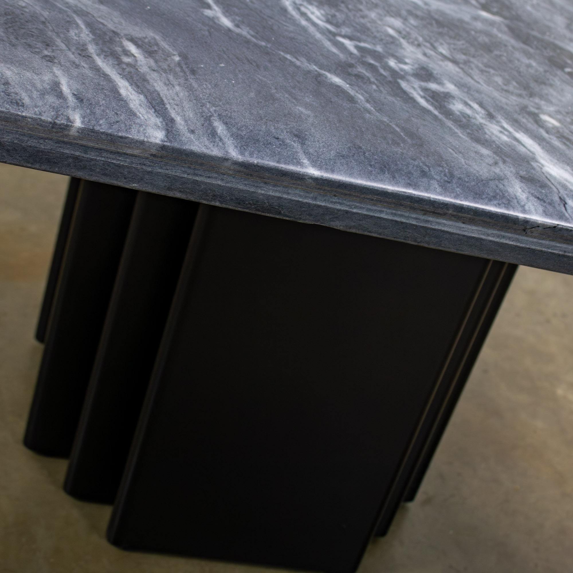 Scandinavian Post Modern Side Table Square Marble Top Bendixen Designs Denmark For Sale 5