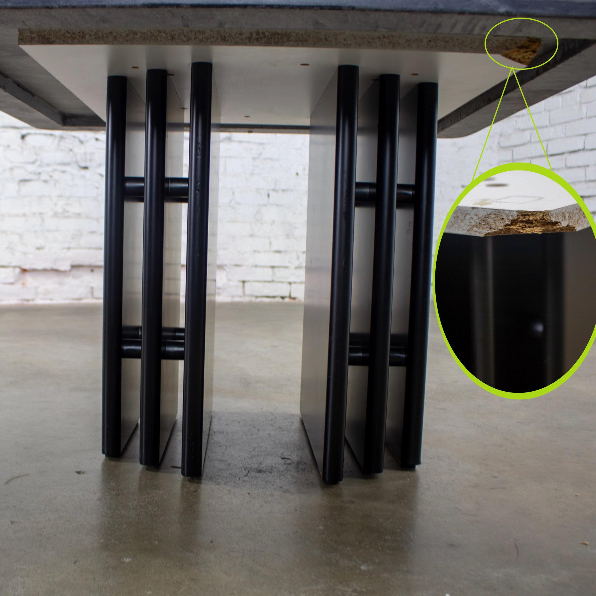 Scandinavian Post Modern Side Table Square Marble Top Bendixen Designs Denmark For Sale 10