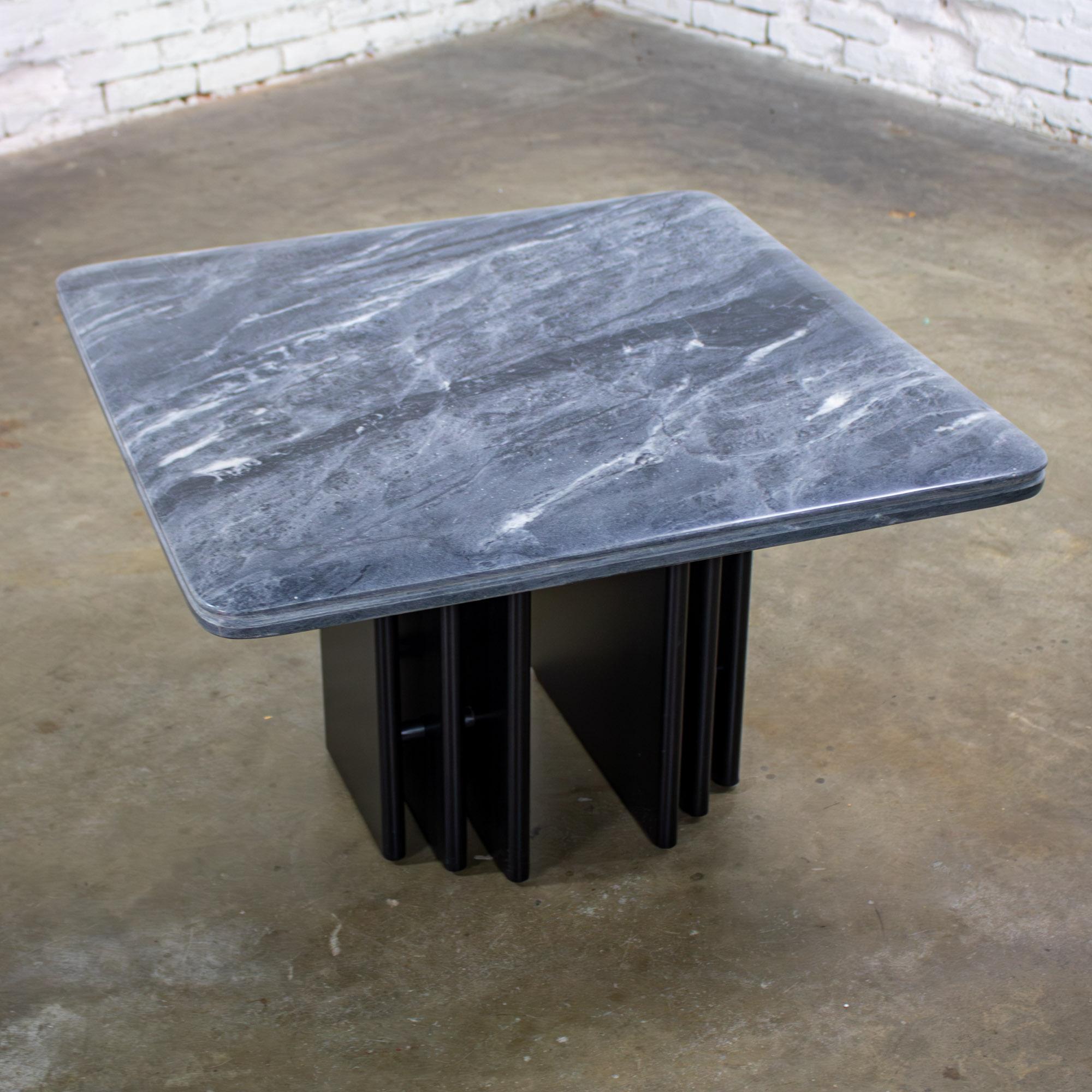 Post-Modern Scandinavian Post Modern Side Table Square Marble Top Bendixen Designs Denmark For Sale