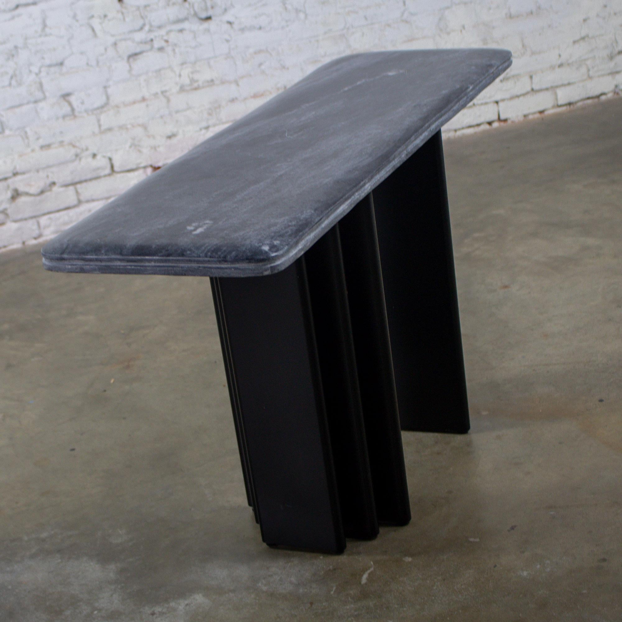 Scandinavian Post Modern Sofa Console Table Marble Top Bendixen Designs Denmark For Sale 7