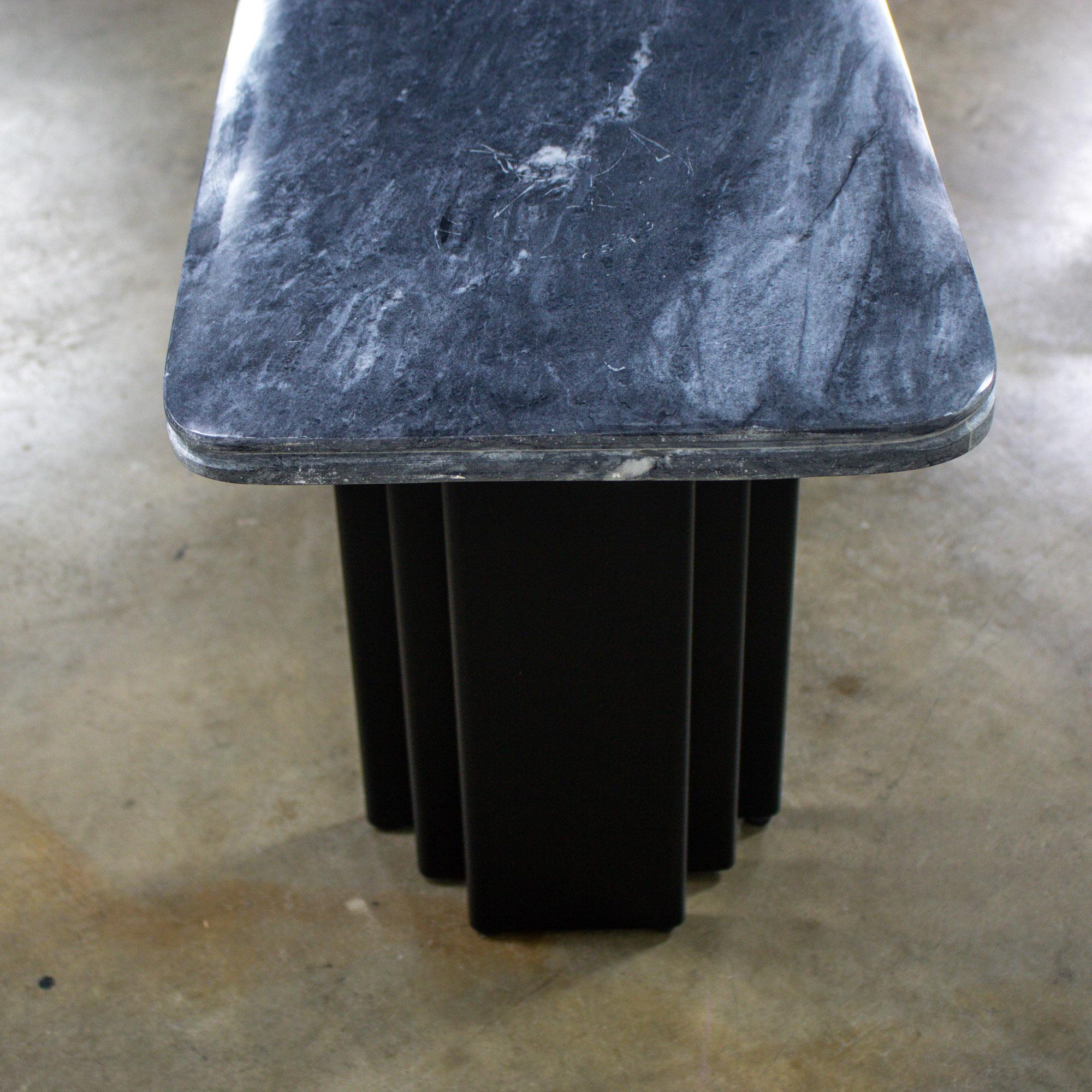 Scandinavian Post Modern Sofa Console Table Marble Top Bendixen Designs Denmark For Sale 8