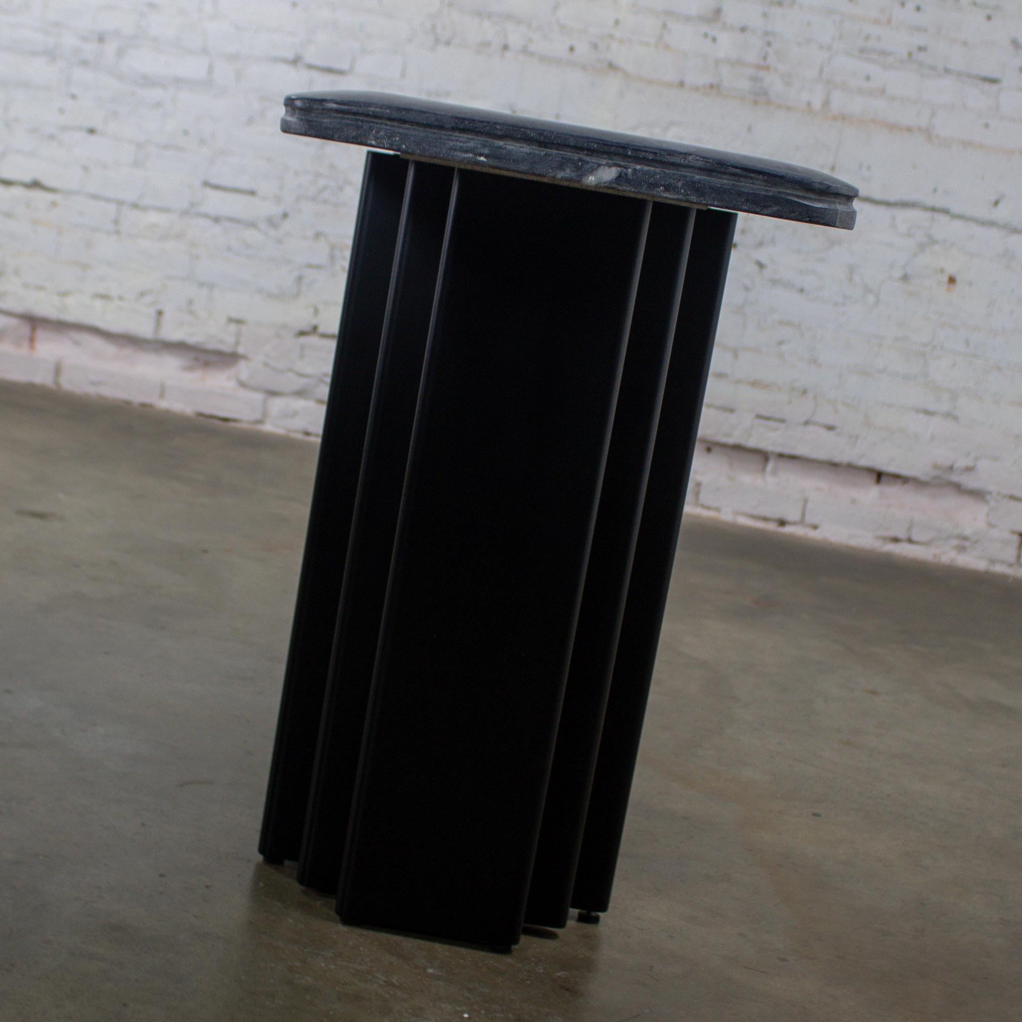 Scandinavian Post Modern Sofa Console Table Marble Top Bendixen Designs Denmark For Sale 9