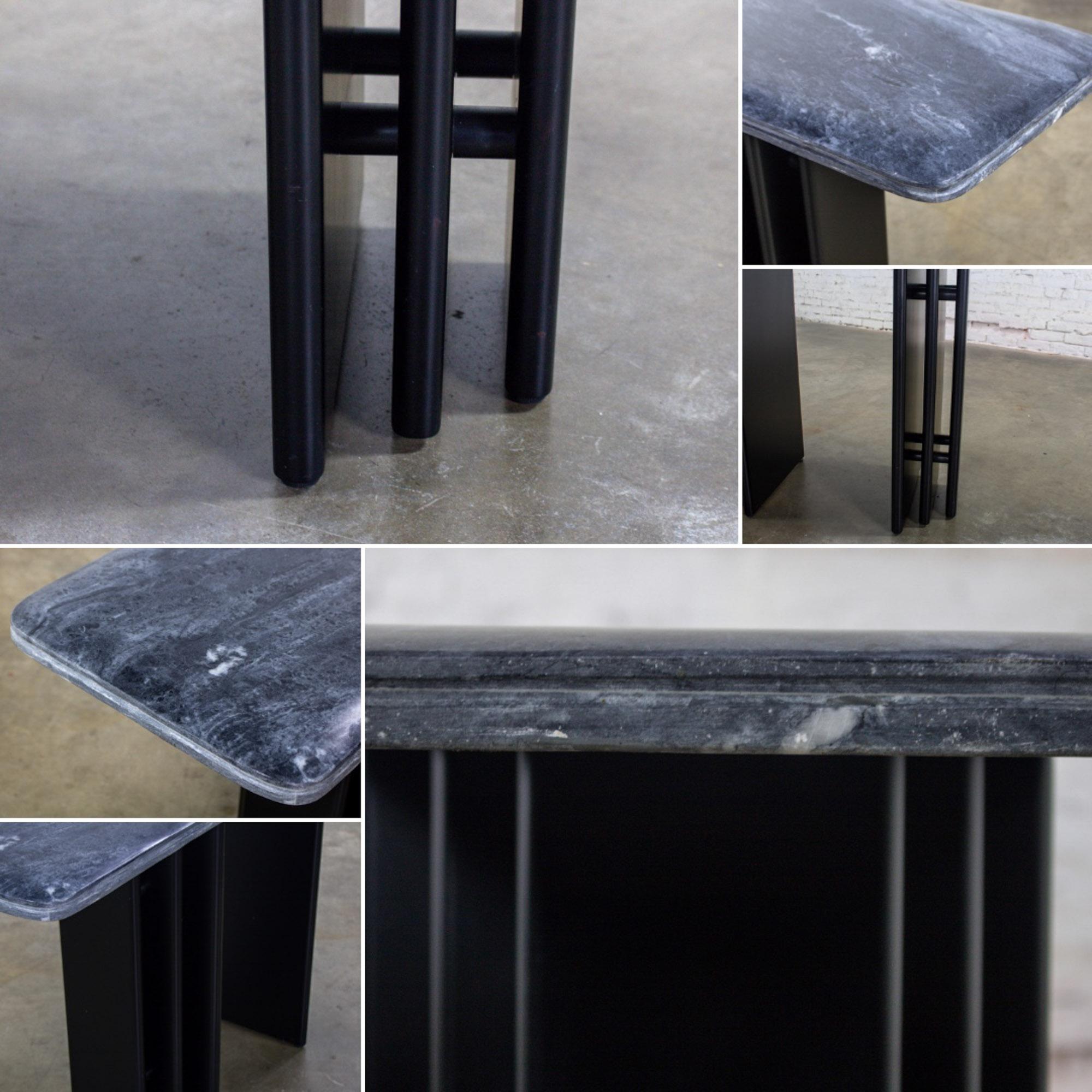 Scandinavian Post Modern Sofa Console Table Marble Top Bendixen Designs Denmark For Sale 11