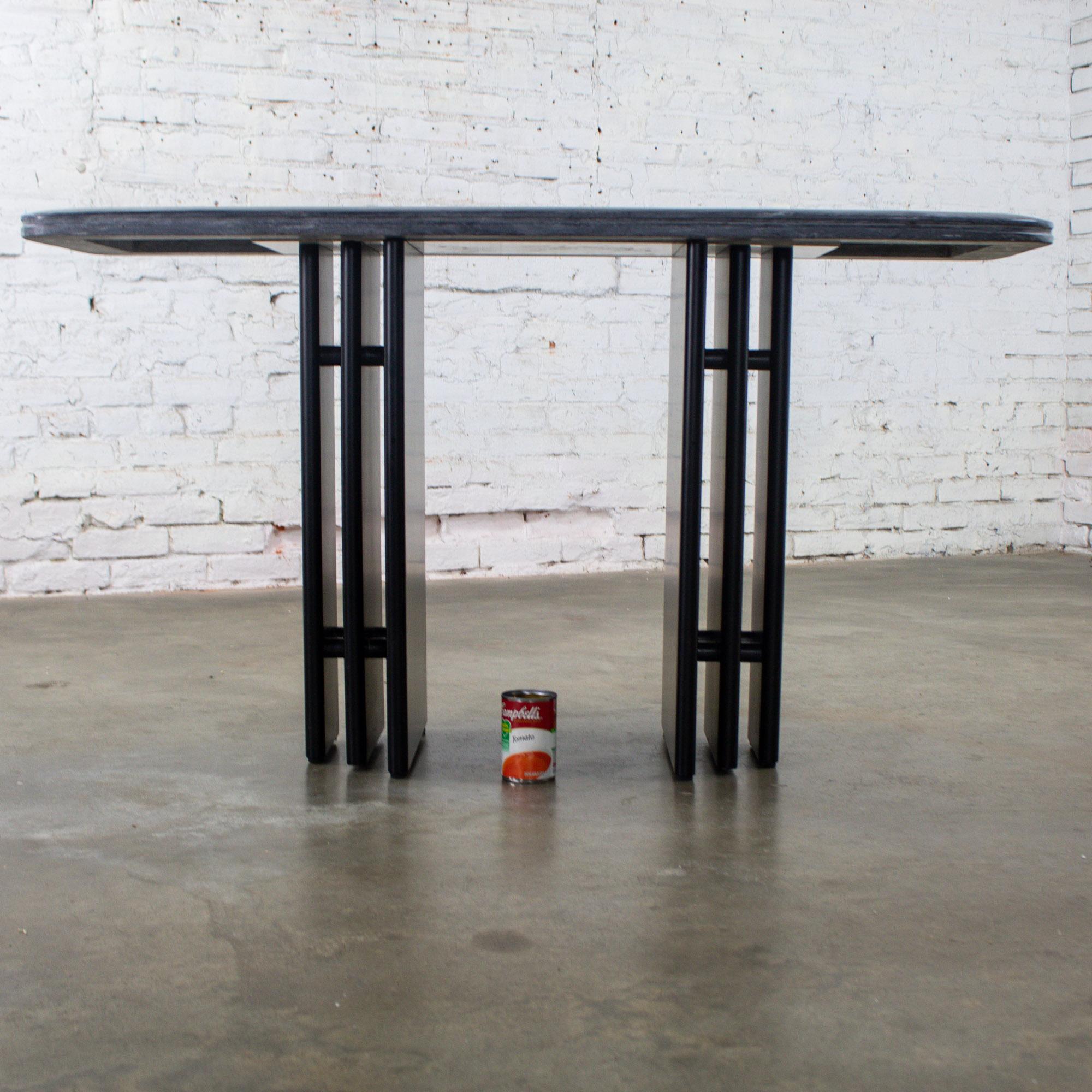 Scandinavian Post Modern Sofa Console Table Marble Top Bendixen Designs Denmark For Sale 13