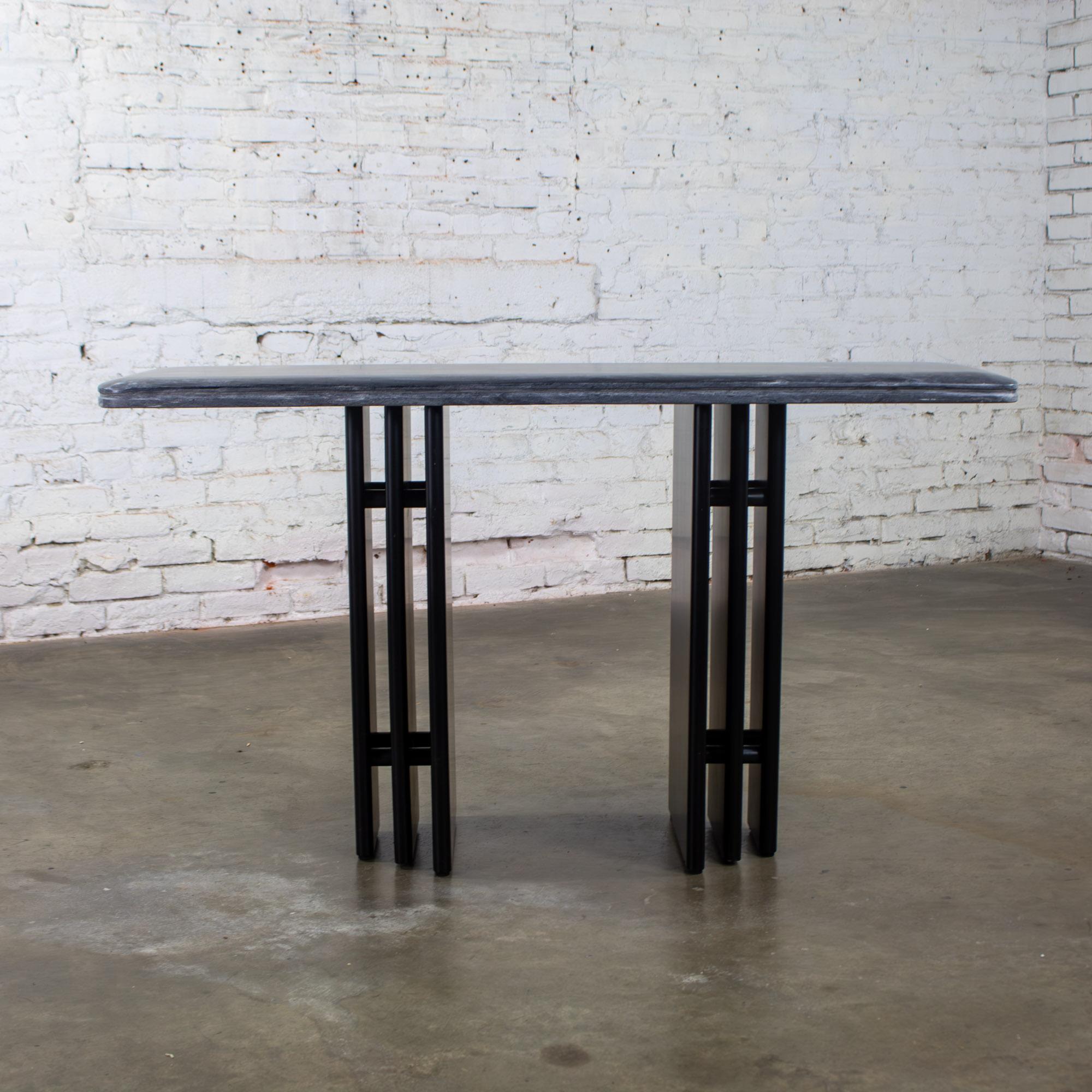 Post-Modern Scandinavian Post Modern Sofa Console Table Marble Top Bendixen Designs Denmark For Sale