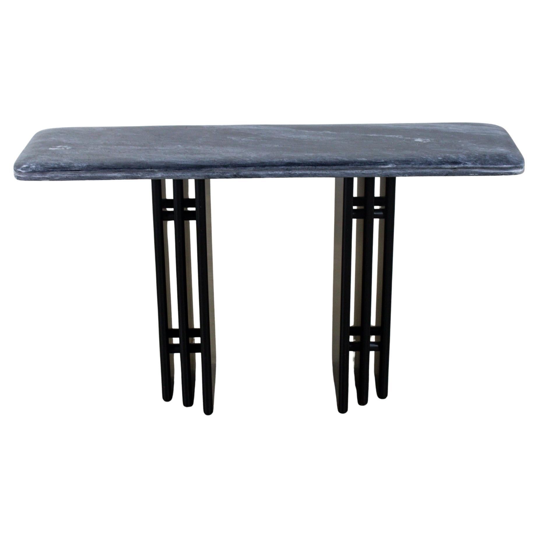 Scandinavian Post Modern Sofa Console Table Marble Top Bendixen Designs Denmark For Sale