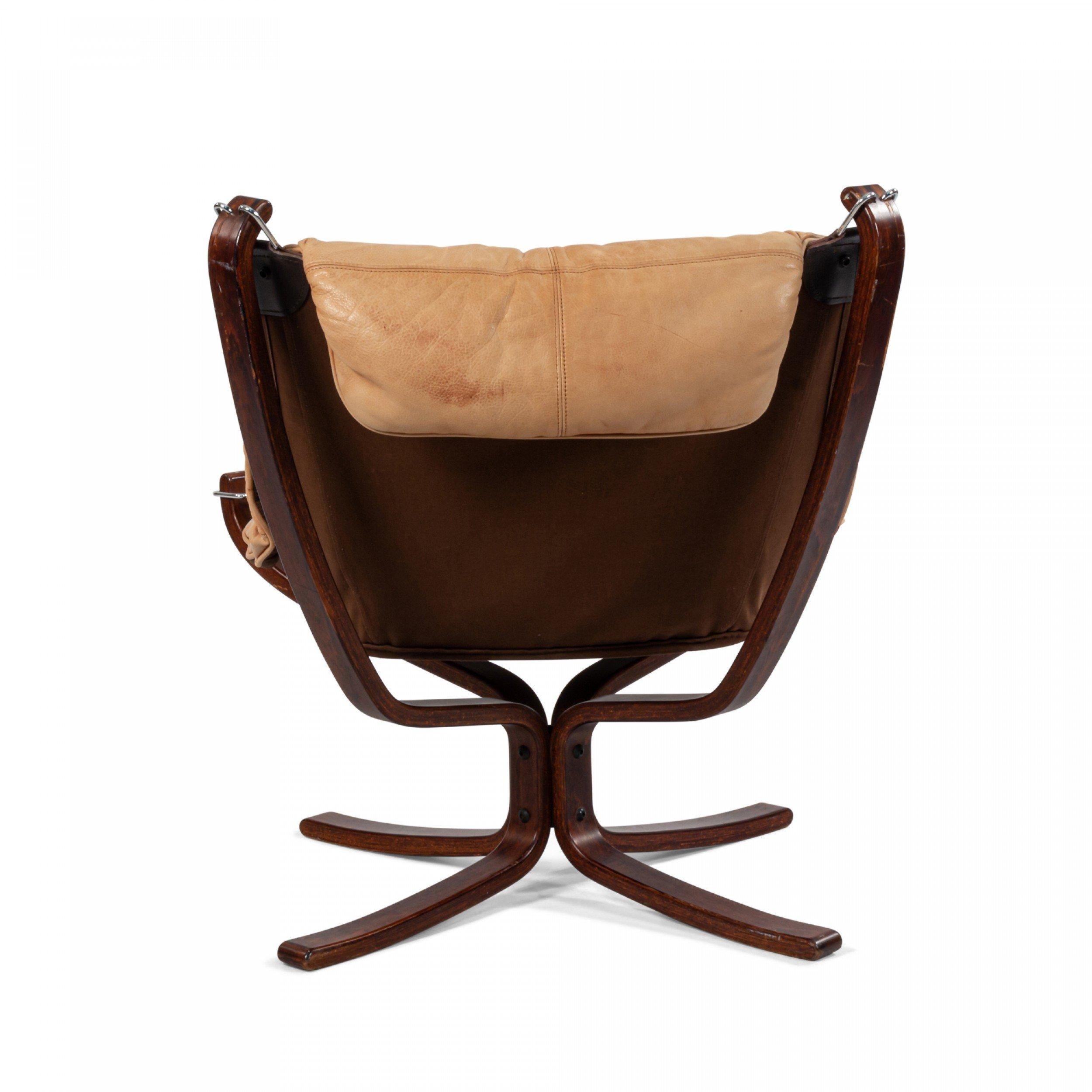 Scandinavian Modern Scandinavian Post-War Beige Leather Chairs