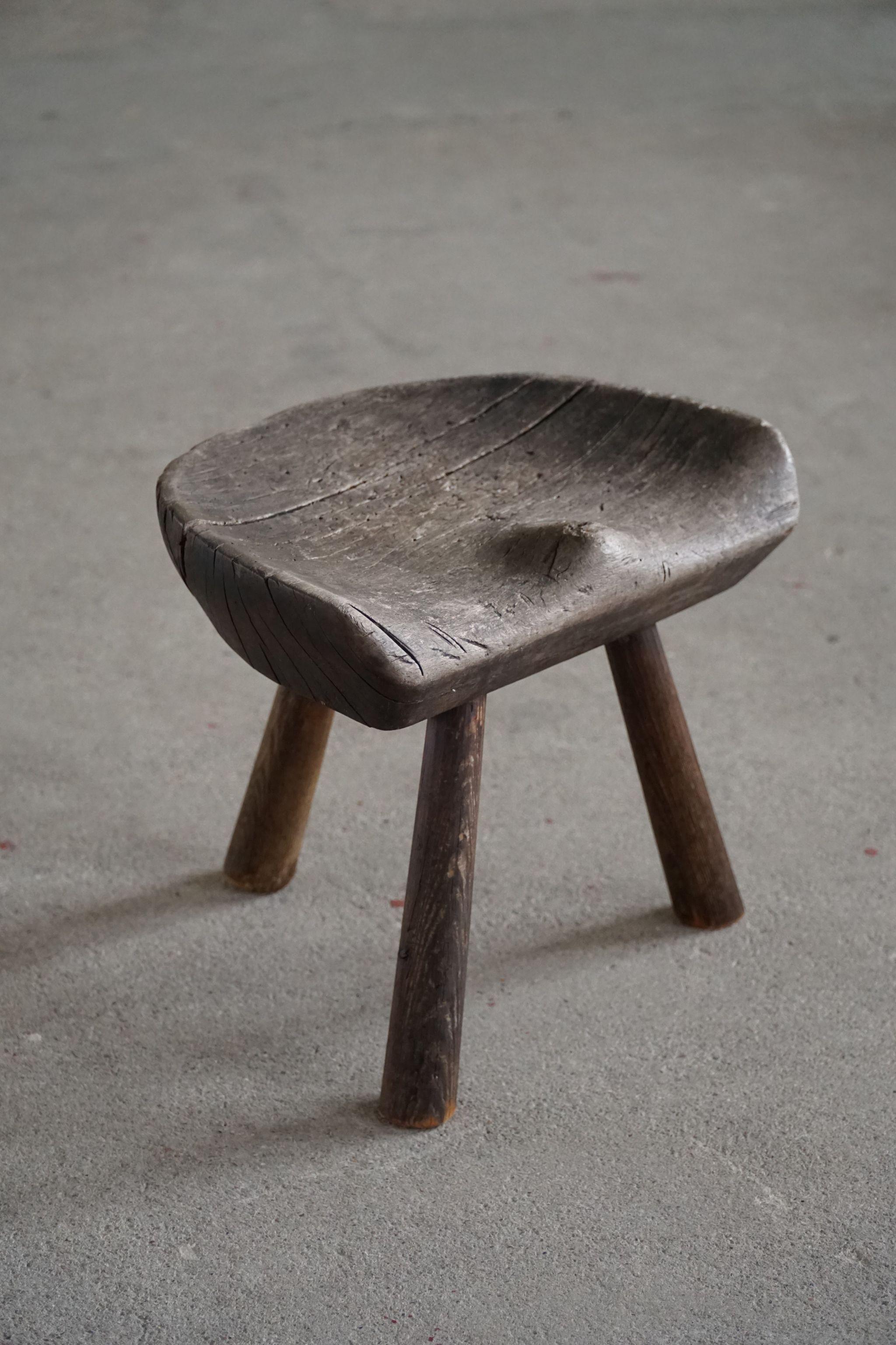 Cute Antique Scandinavian milking stool in solid wood. 

Great patina in this rustic vintage piece. This stool will fit in every interior - from a Classic home to the more mid century home.