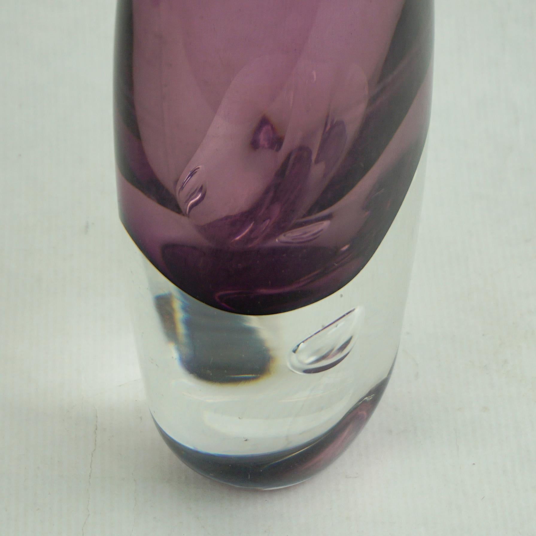 Scandinavian Purple Amethyst Sommerso Vase by  Ernest Gordon for Afors Sweden For Sale 2