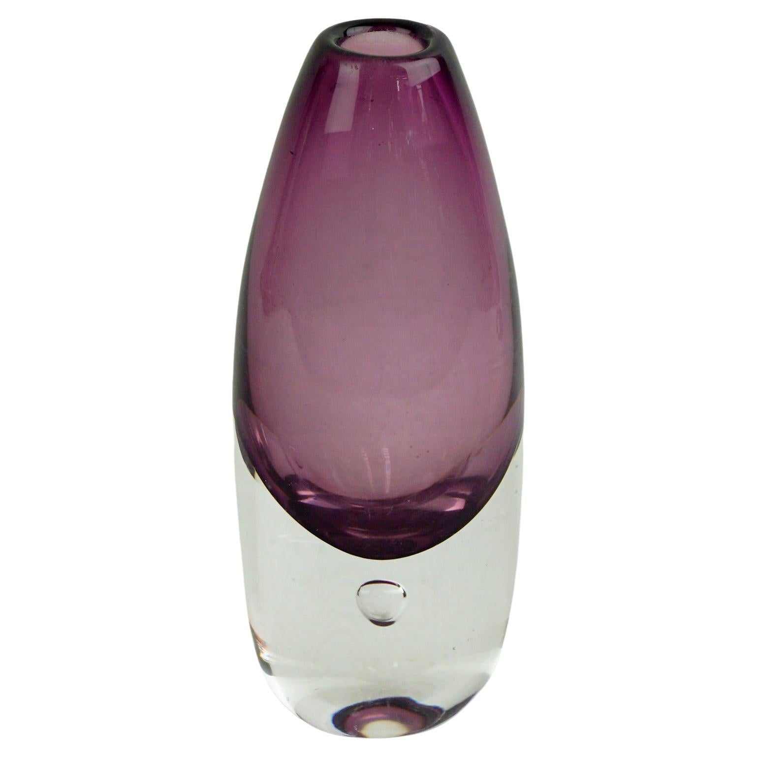Scandinavian Purple Amethyst Sommerso Vase by  Ernest Gordon for Afors Sweden For Sale