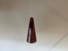 Scandinavian Purple Glass Cone Lamp, Denmark, 1960s