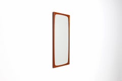 Specchio da parete rettangolare in stile scandinavo in teak, Danimarca, 1960