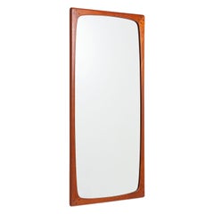Specchio da parete rettangolare in stile scandinavo in teak, Danimarca, 1960